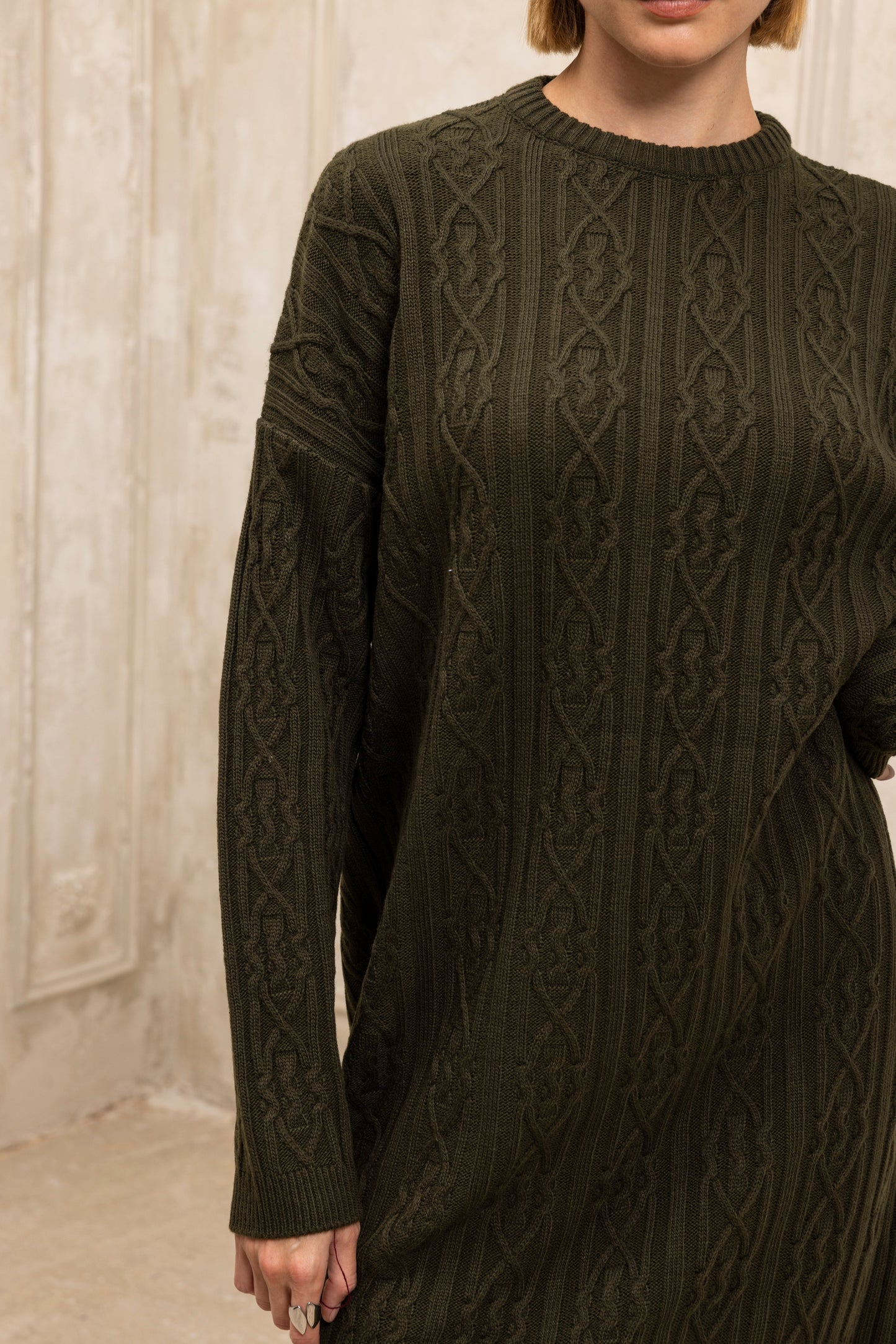 Hygge Midi Knit Dress Brown