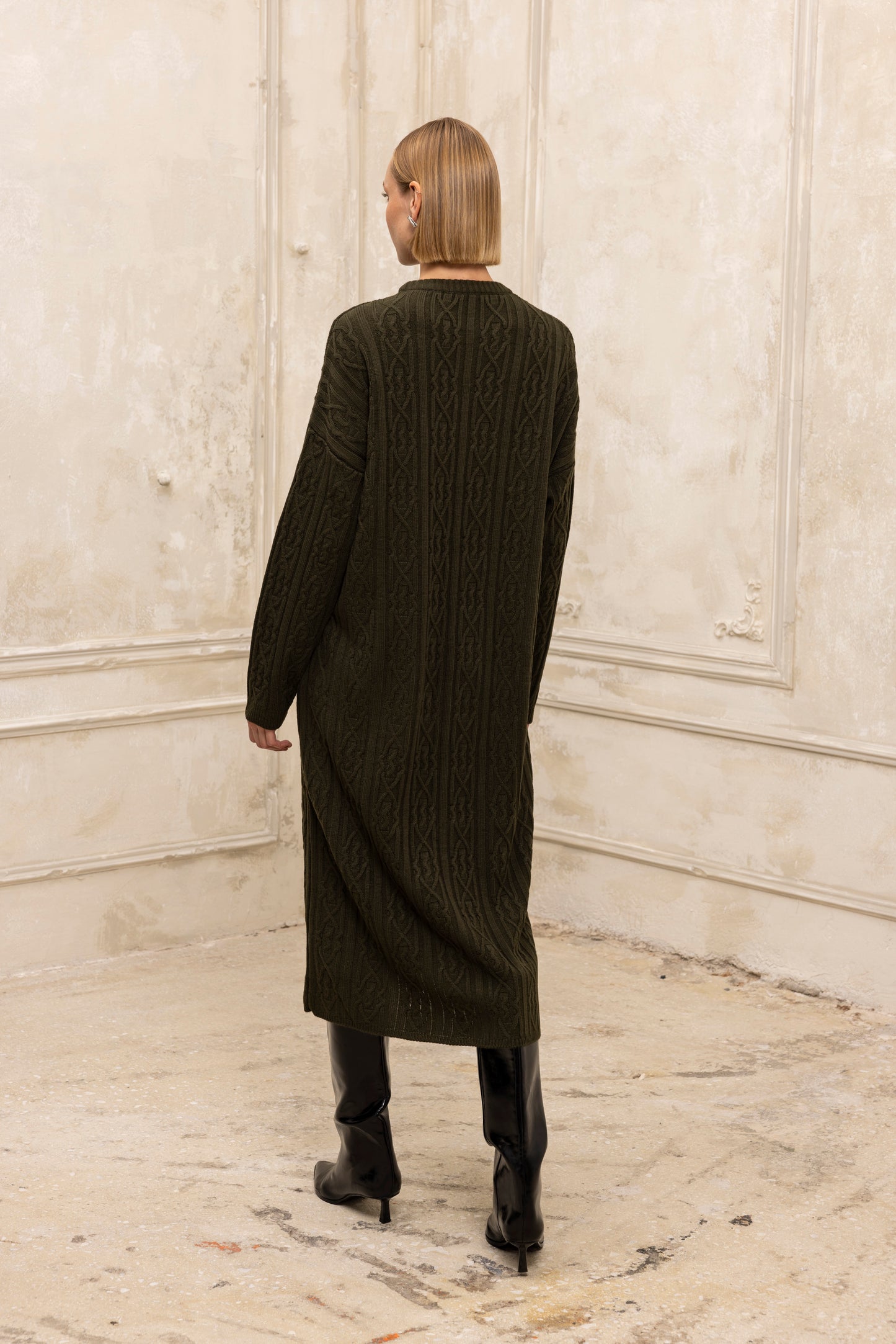 Hygge Midi Knit Dress Brown