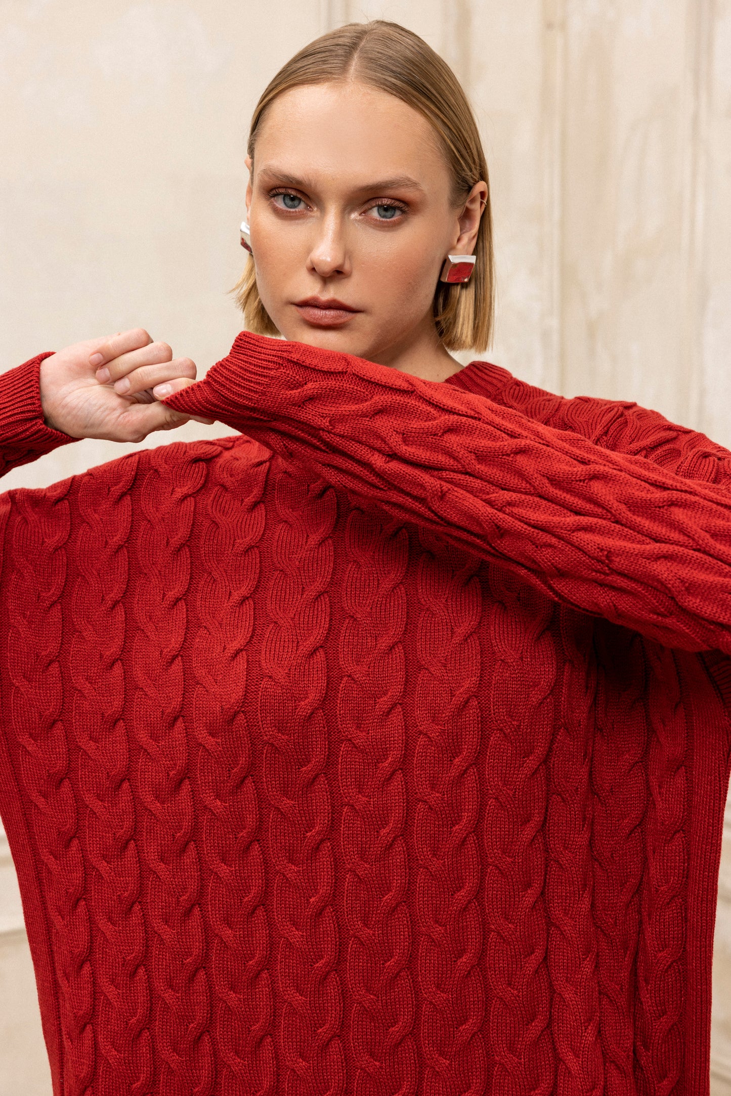 Hygge Midi Knit Dress Brick