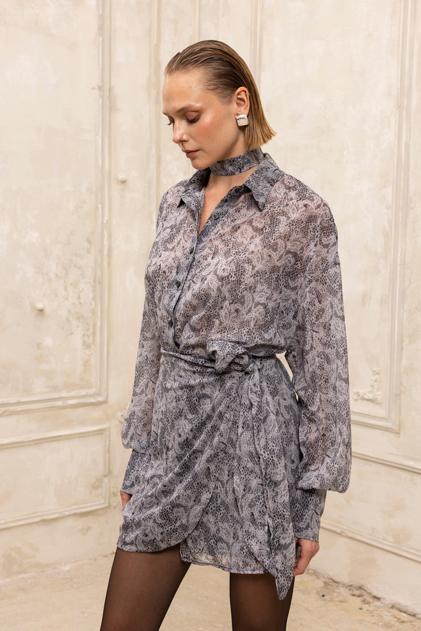 Unveiled Lace Shirt grey