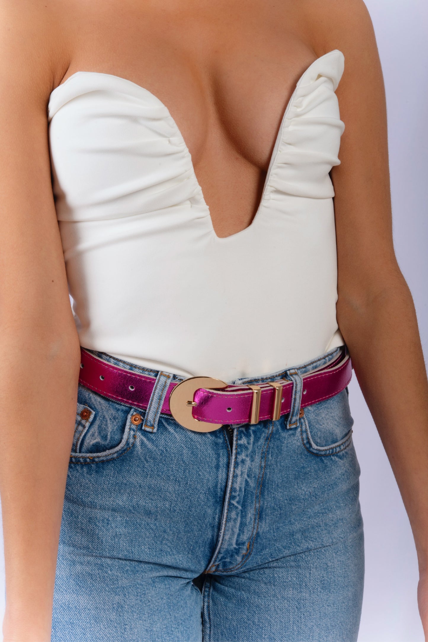 Louisa Fuchsia Metalize Belt