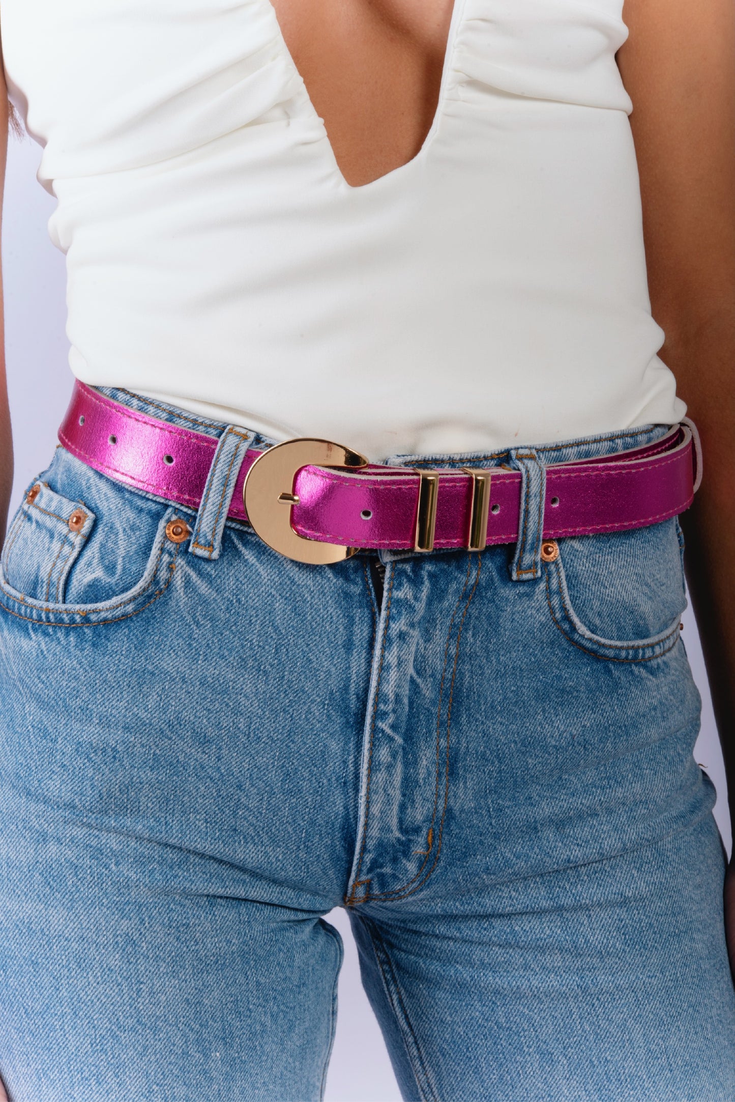 Louisa Fuchsia Metalize Belt