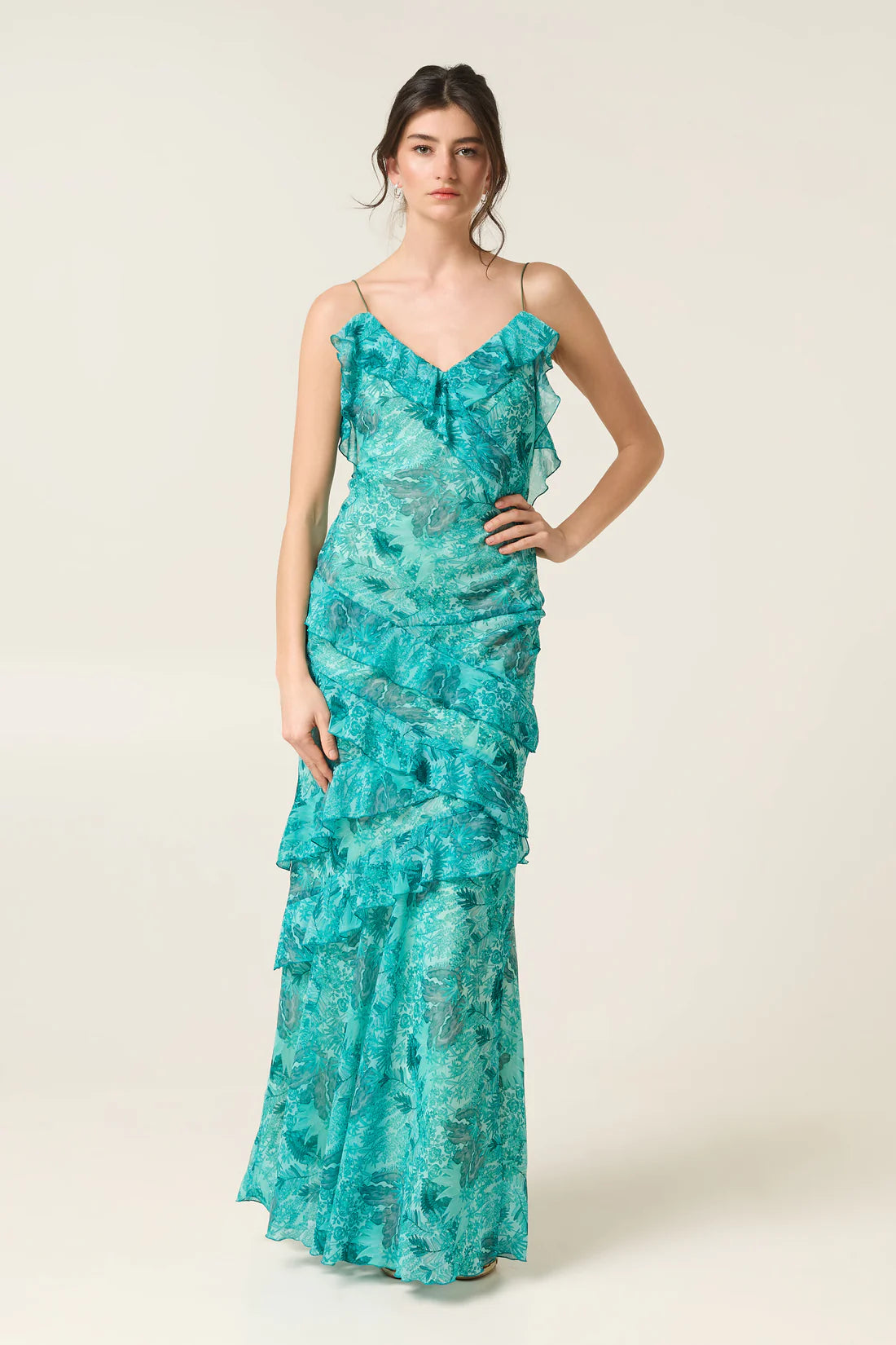 SERAFINA MAXI DRESS WITH RUFFLES