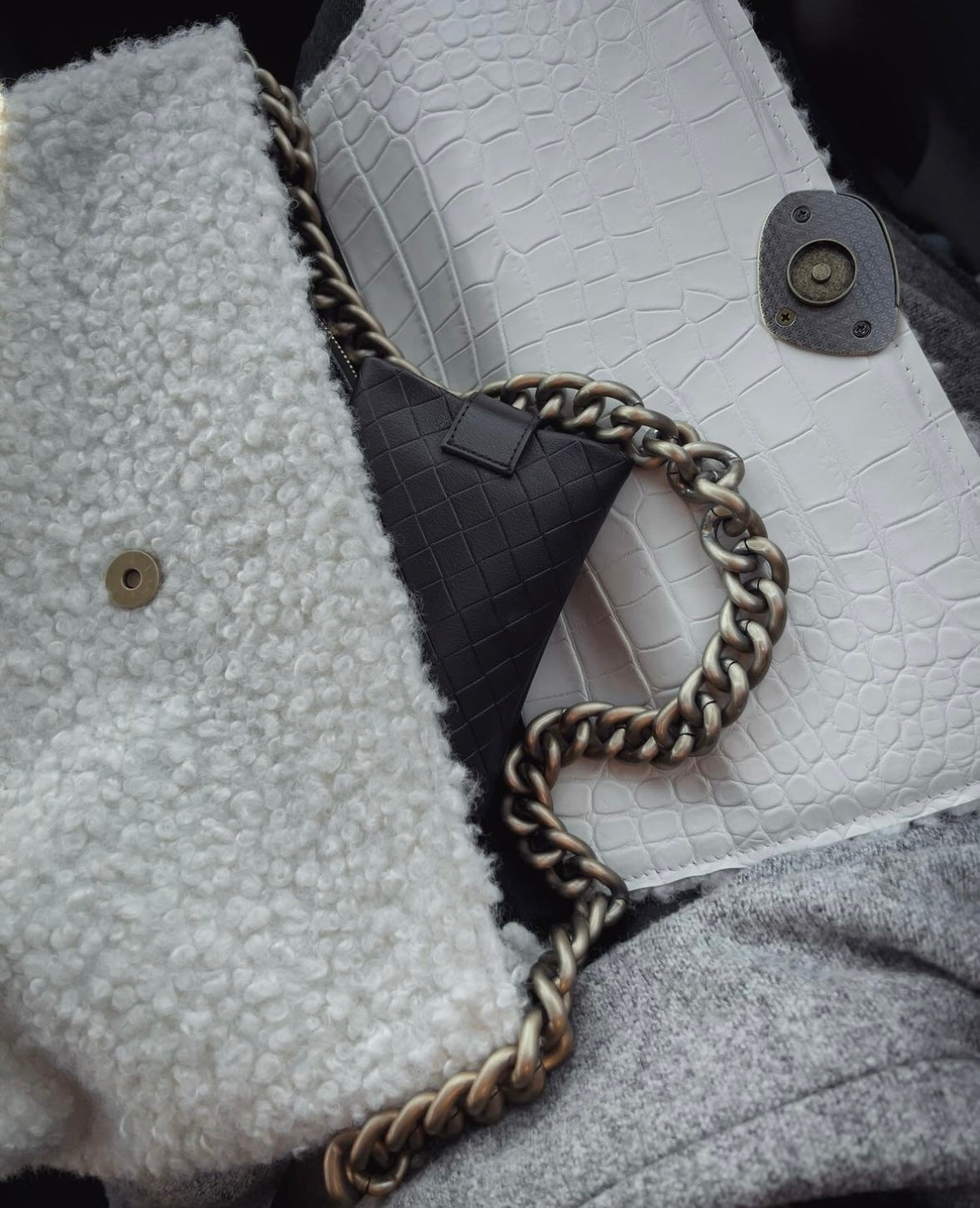Ciara Large Teddy Bag - Beige