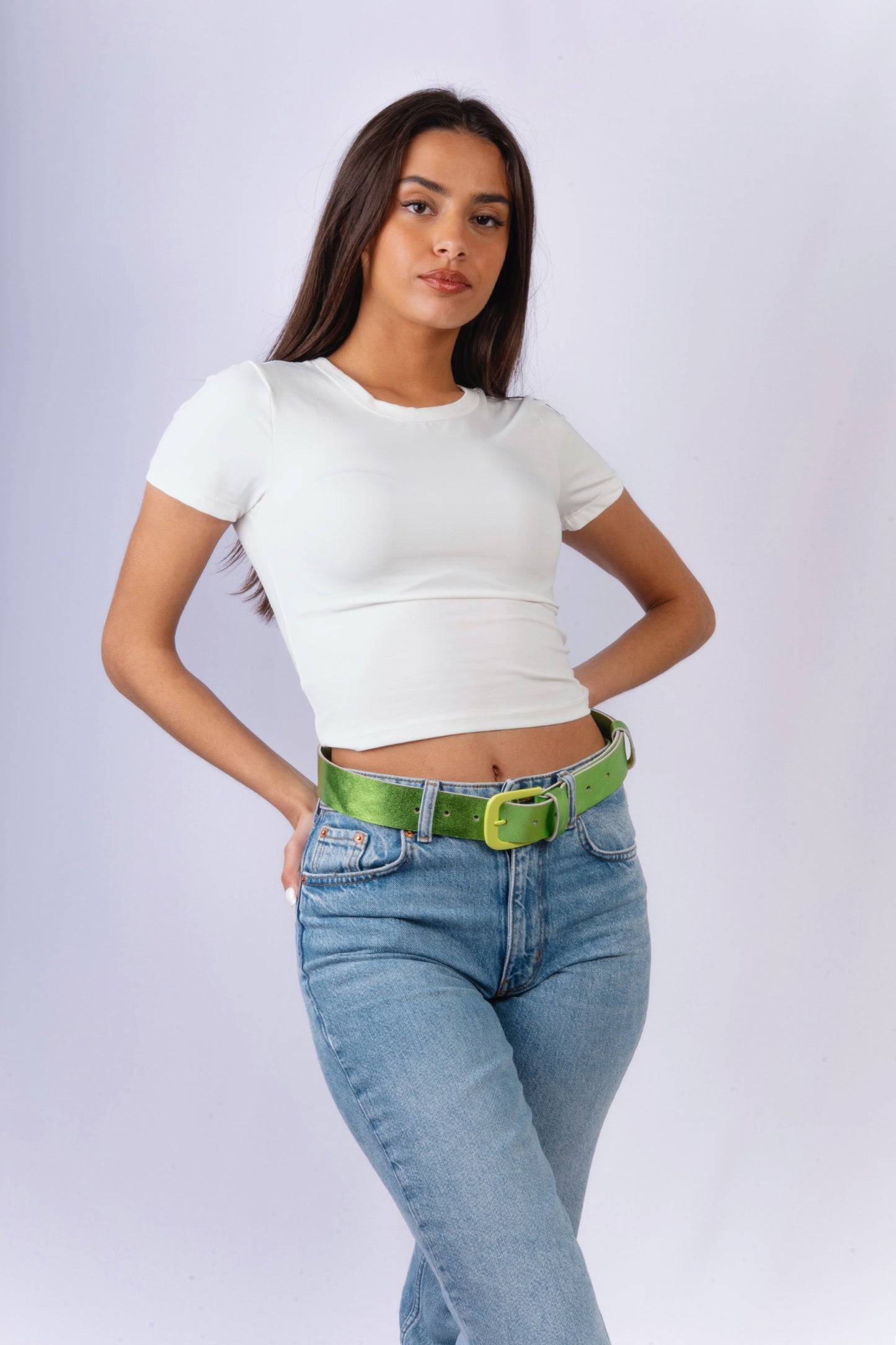 Fivi Lime Metalize Belt