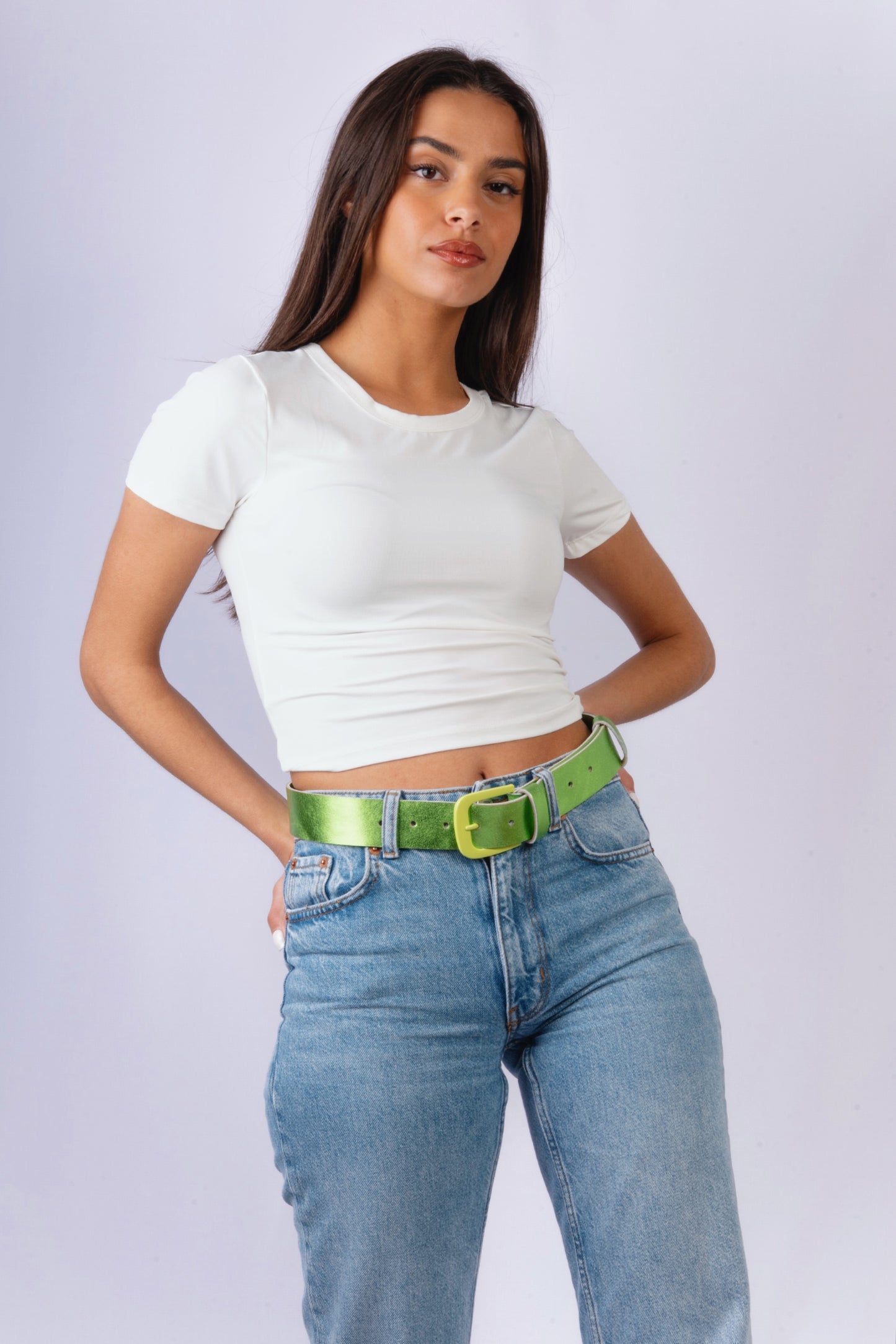 Fivi Lime Metalize Belt