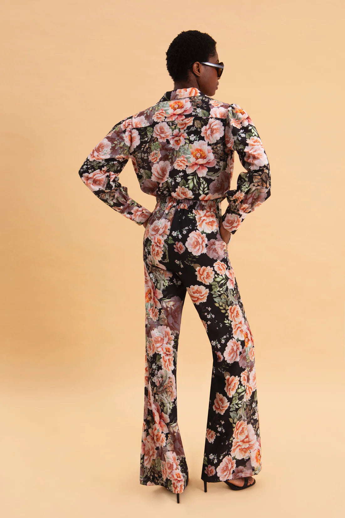 PEONIES LOVE LINEN HIGH WAISTED PANTS