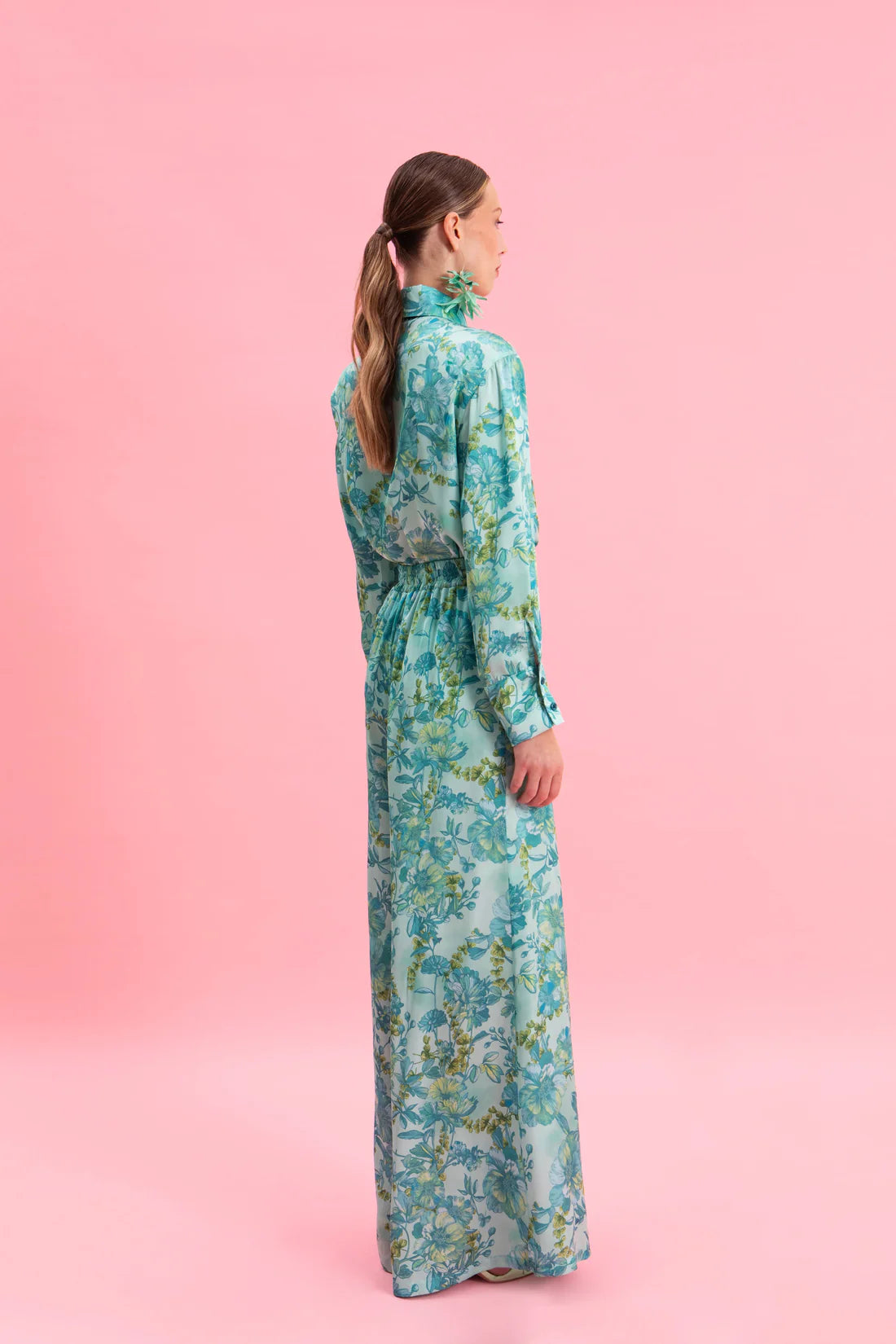 BOTANICAL BREEZE SATIN SHIRT