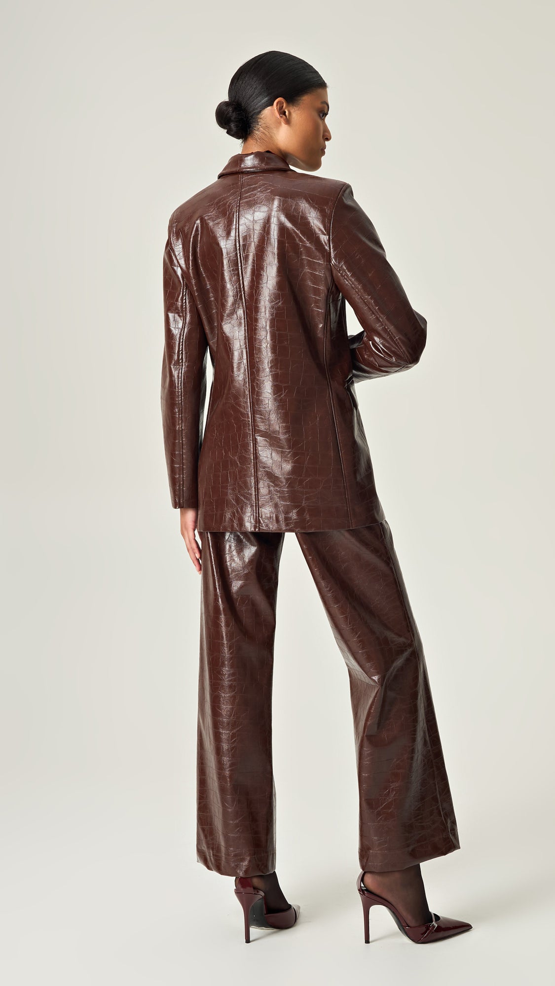 COCOA CROCO LEATHER PANTS