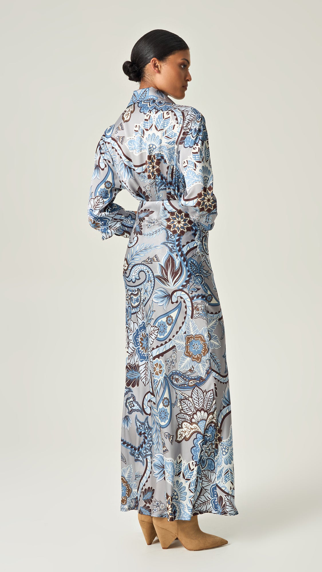 AZURE GARDEN PAISLEY SATIN SHIRT