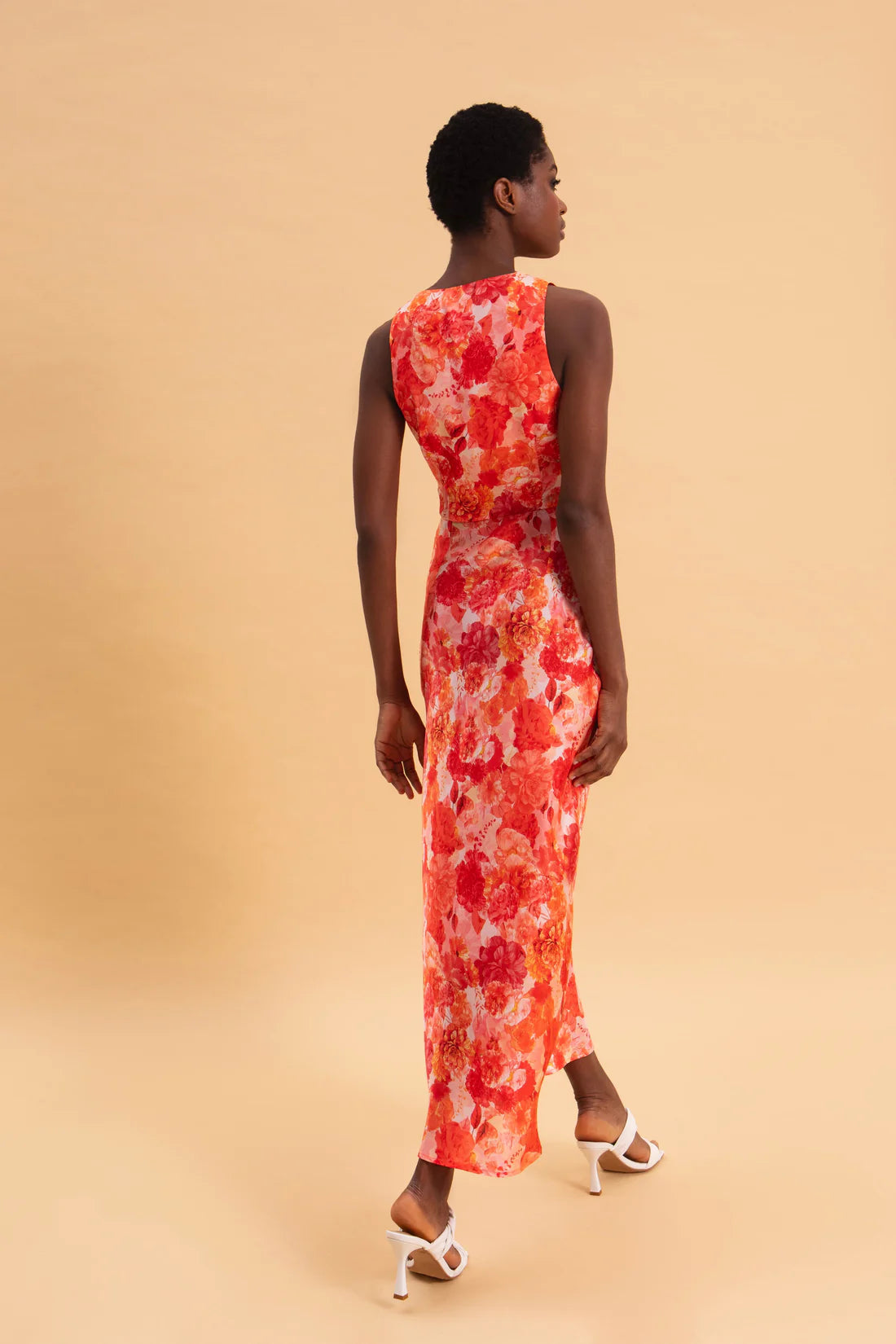 SUNSET DREAM MIDI SATIN DRESS