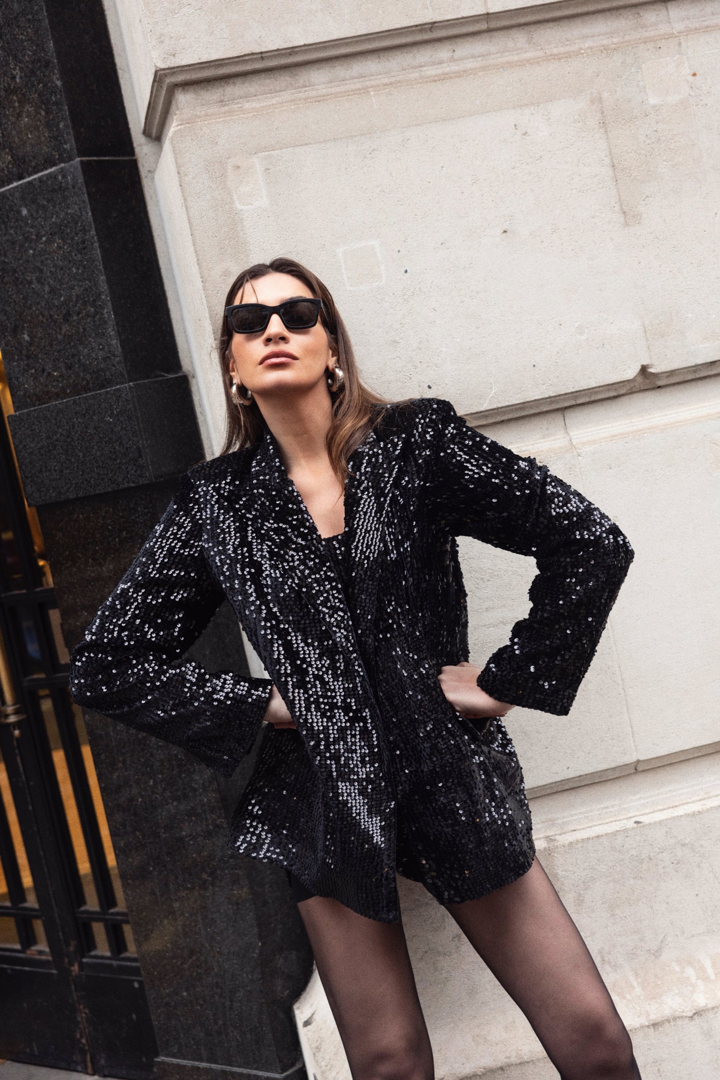 Sequin Black Blazer