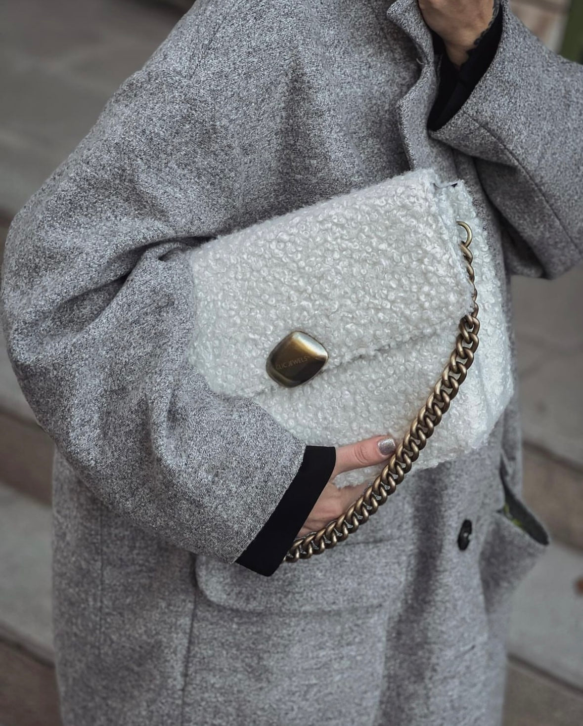 Ciara Large Teddy Bag - Beige