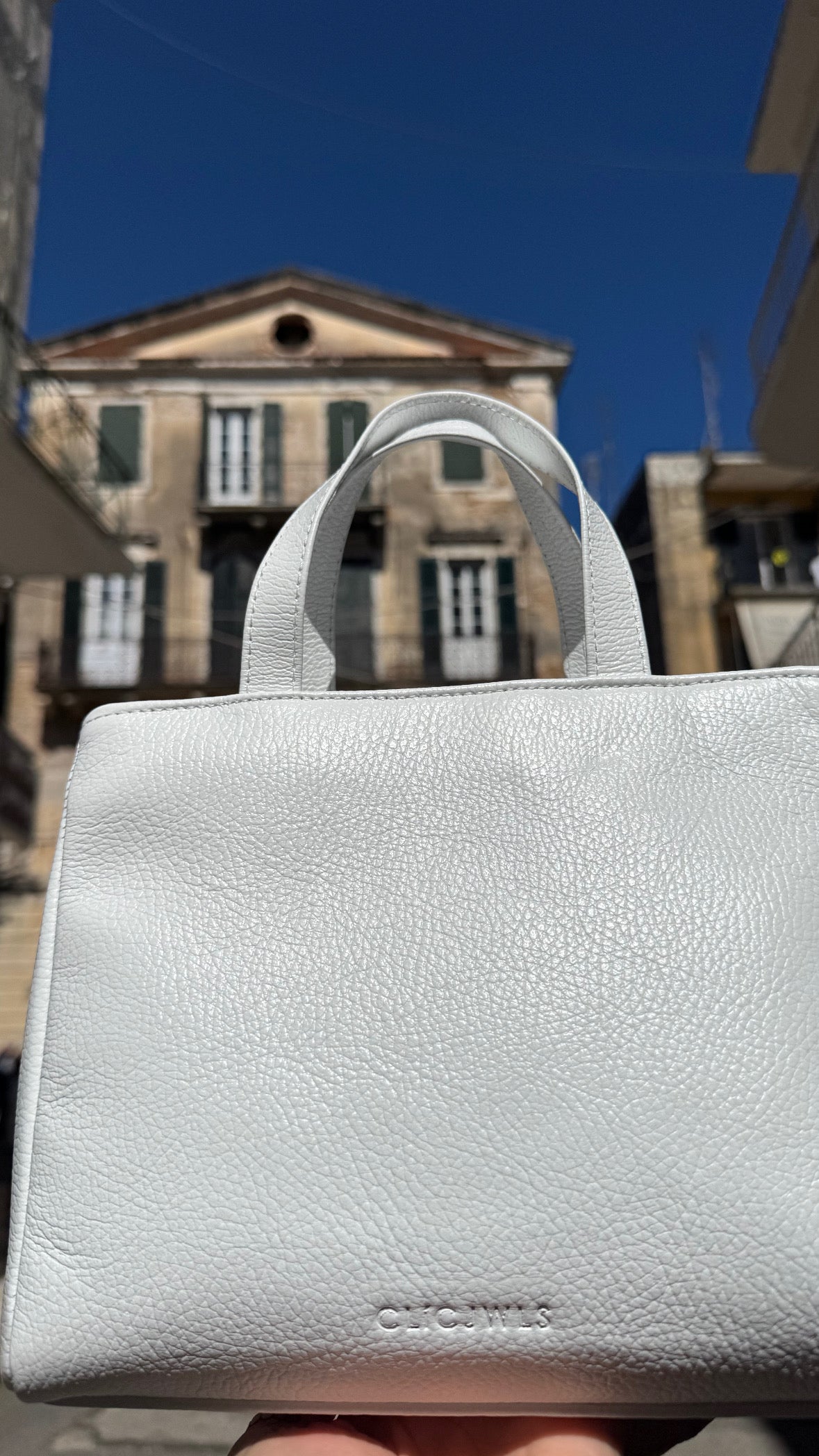 GRACE MINITOTE (white dolaro genuine leather)