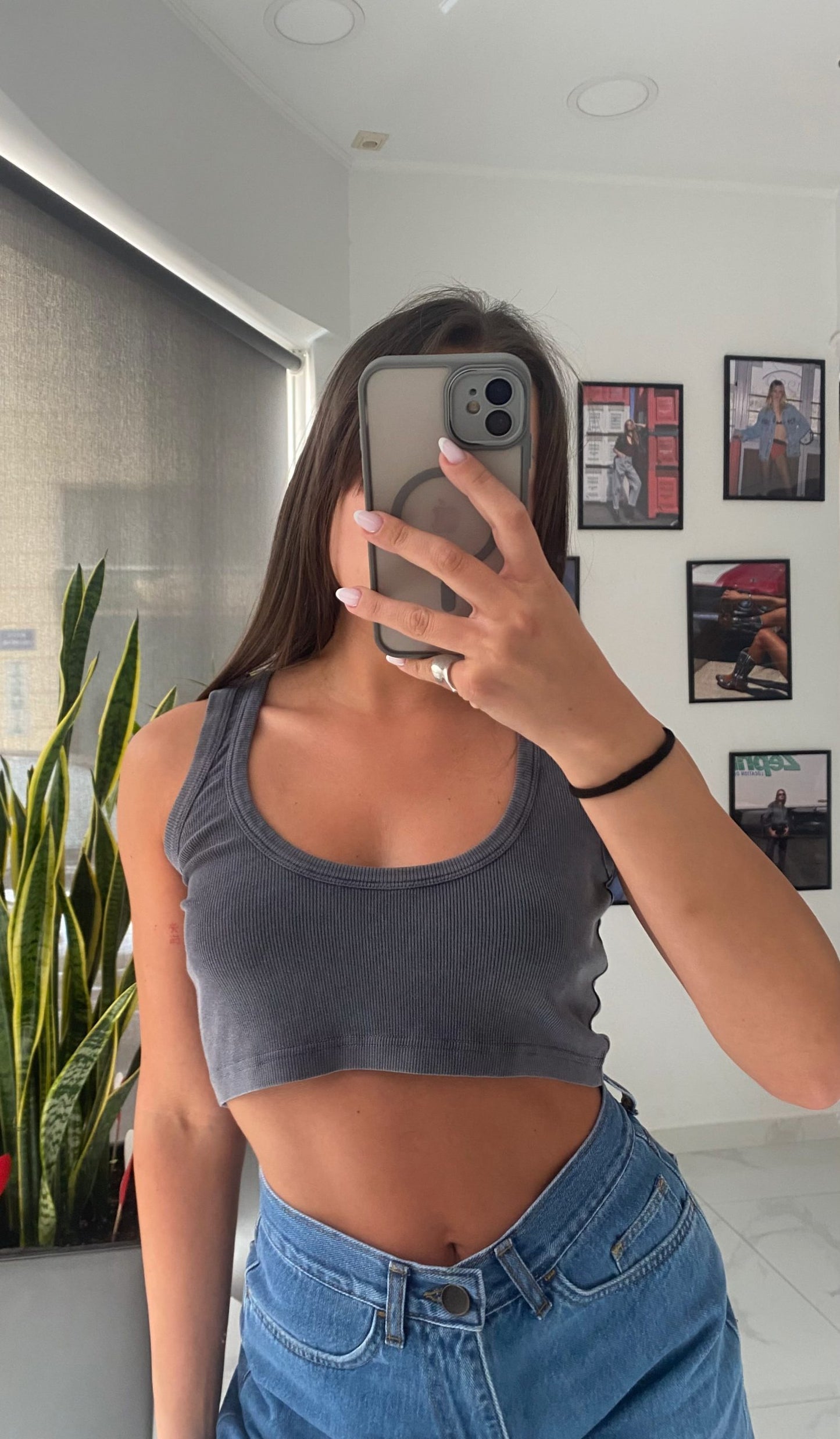 Mariliza Bamboo Crop Top Blue