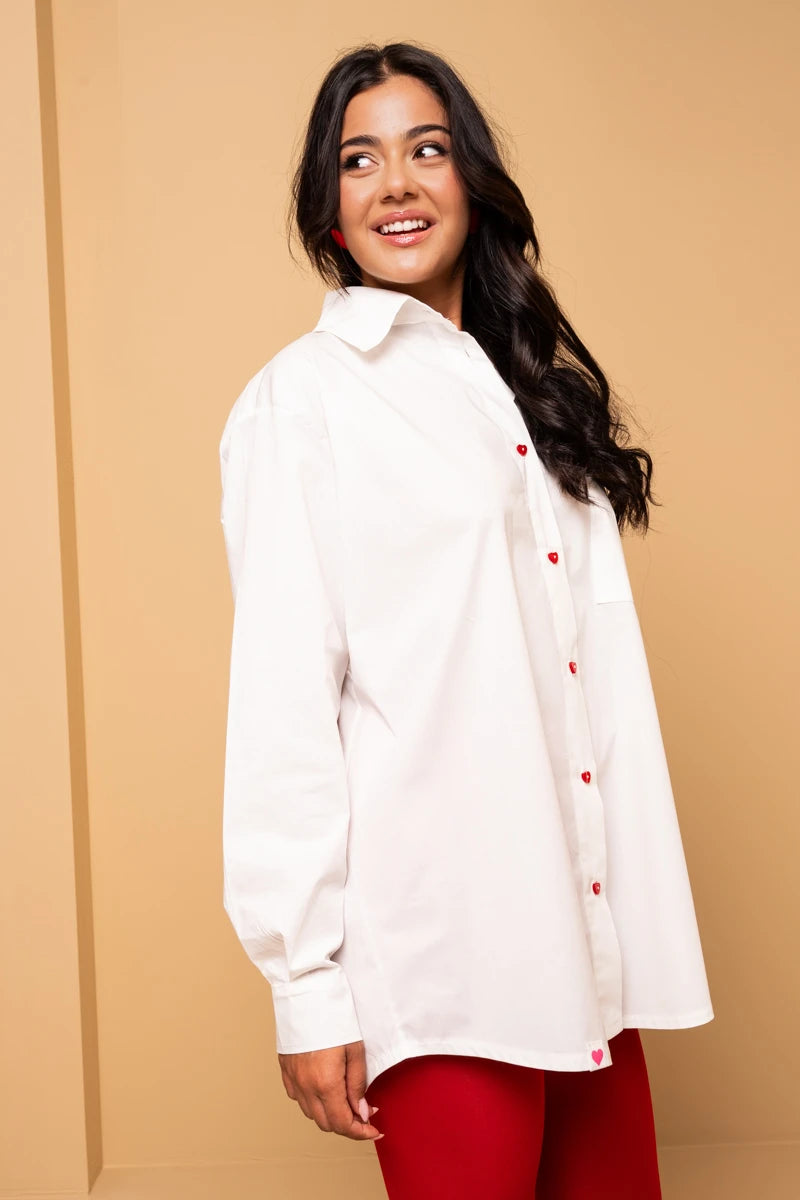 Maya Shirt White Cotton Poplin Πουκάμισο Petit Boutik