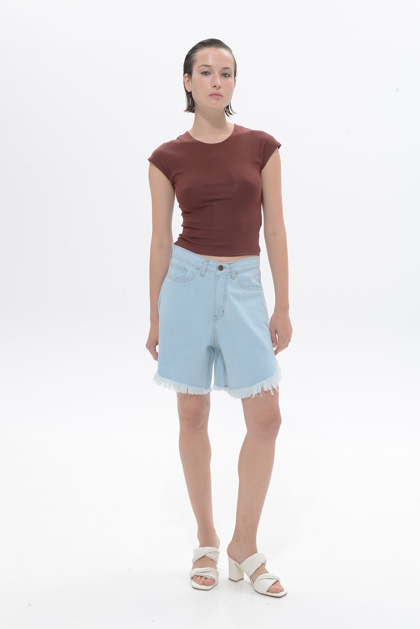 Domna Light Blue Bermuda