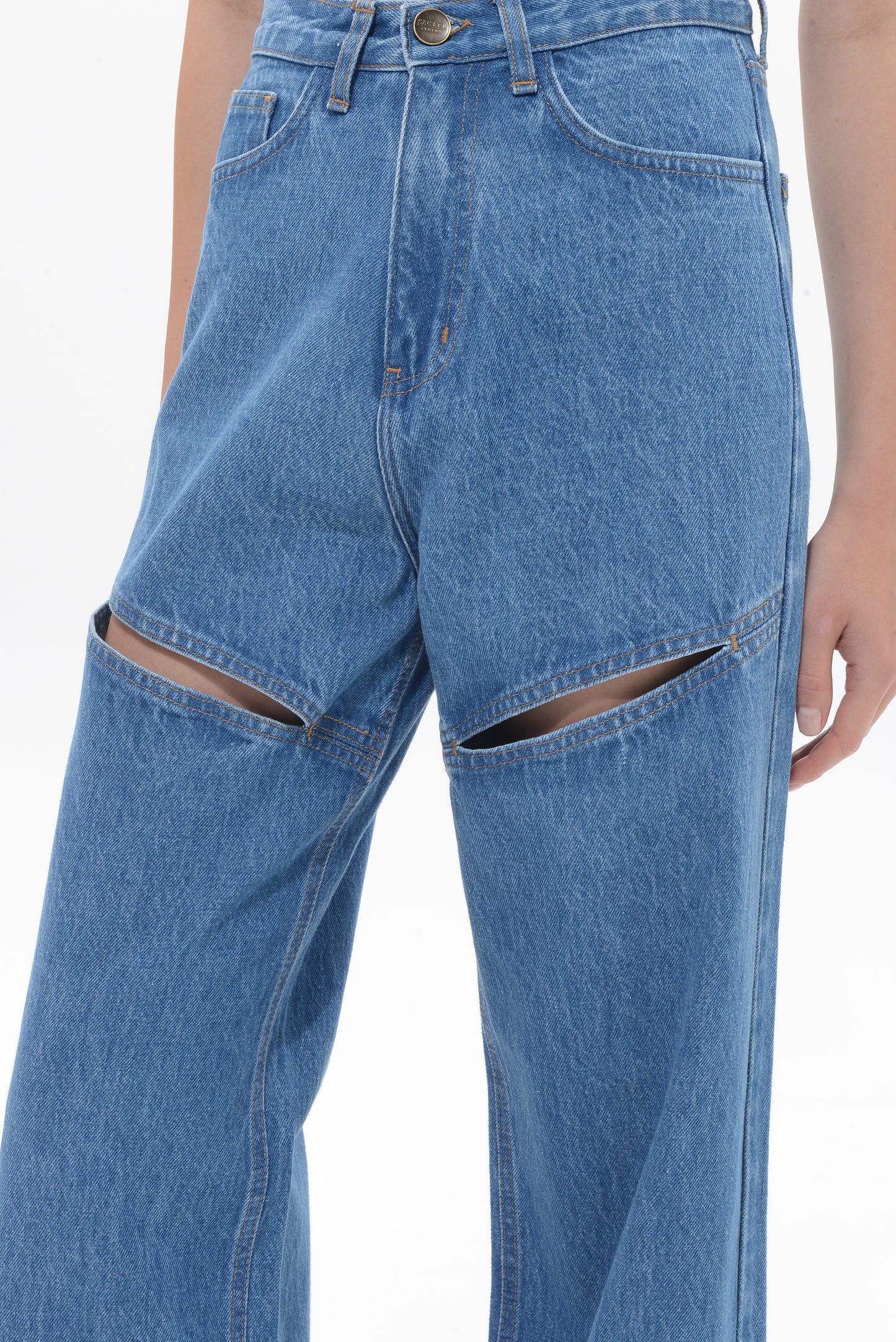 Cindy Mid Blue Wide Leg Pants