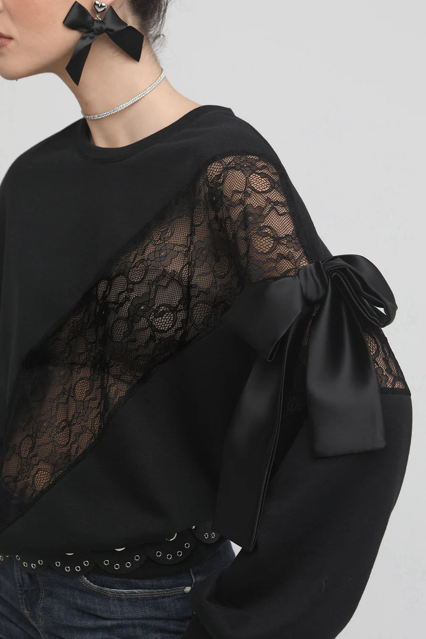 AMY SWEATSHIRT (LACE COMBO)