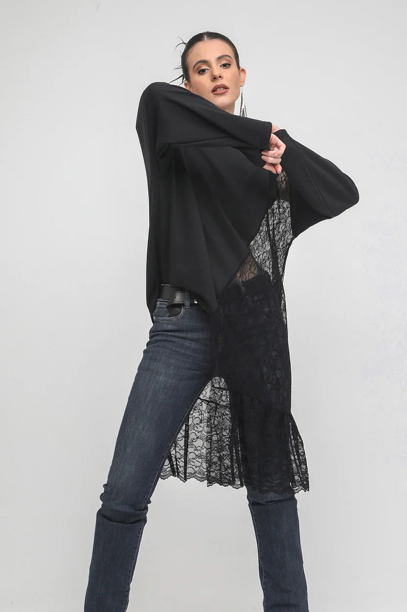 ANNIE SWEATSHIRT (LACE COMBO)