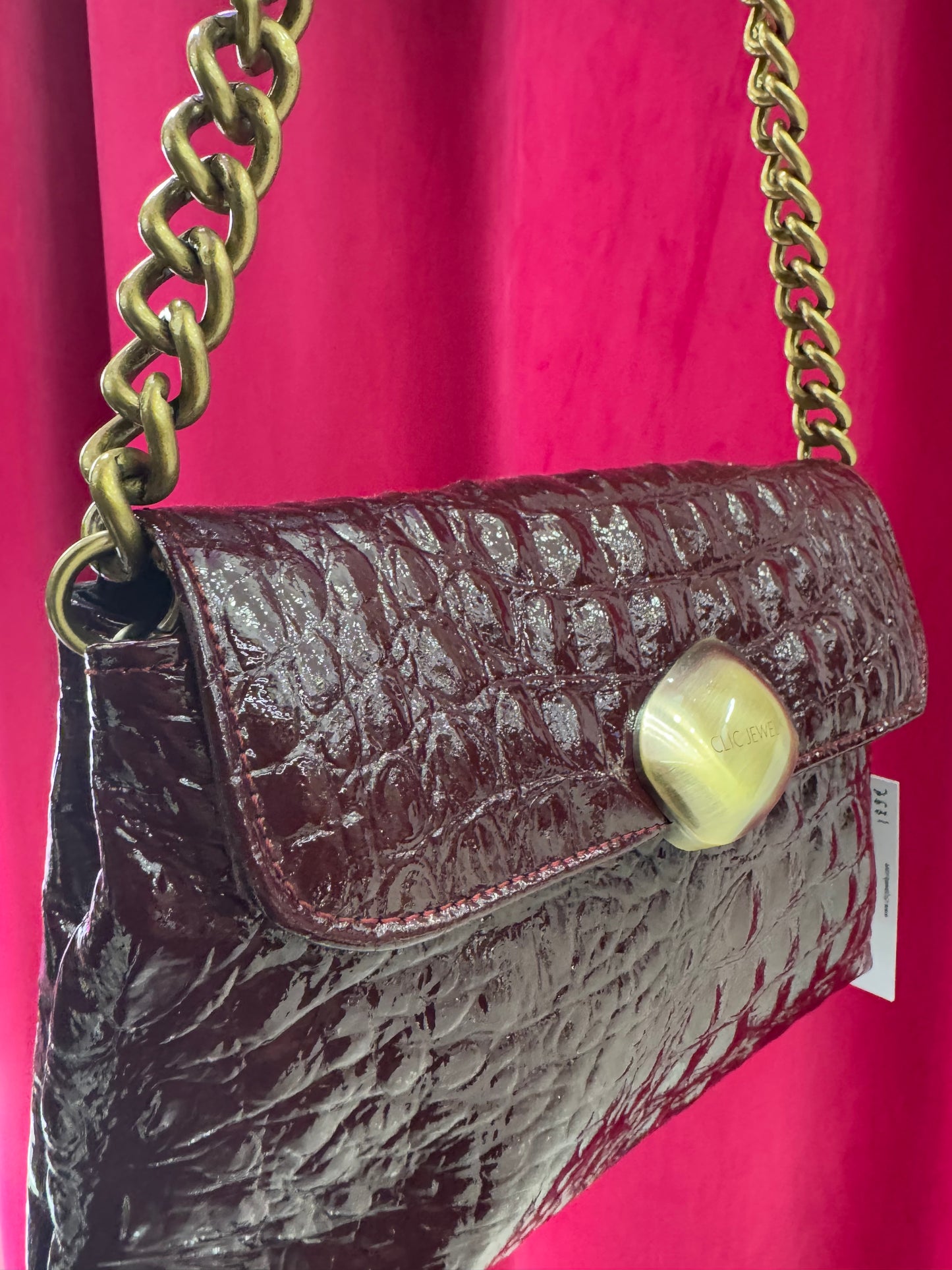 DONNA MEDIUM (Bordeaux croco genuine leather)