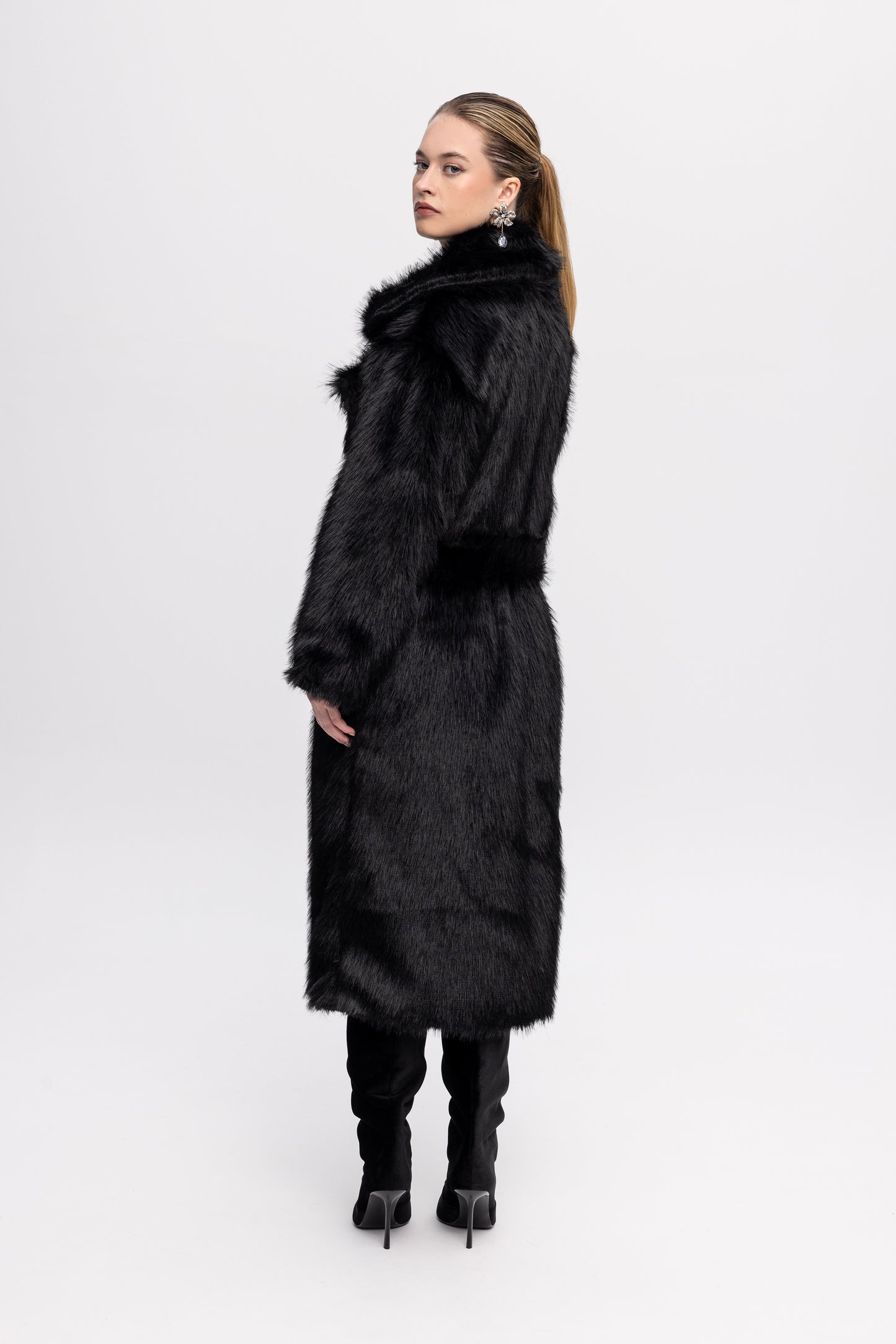 Long Faux Fur Black