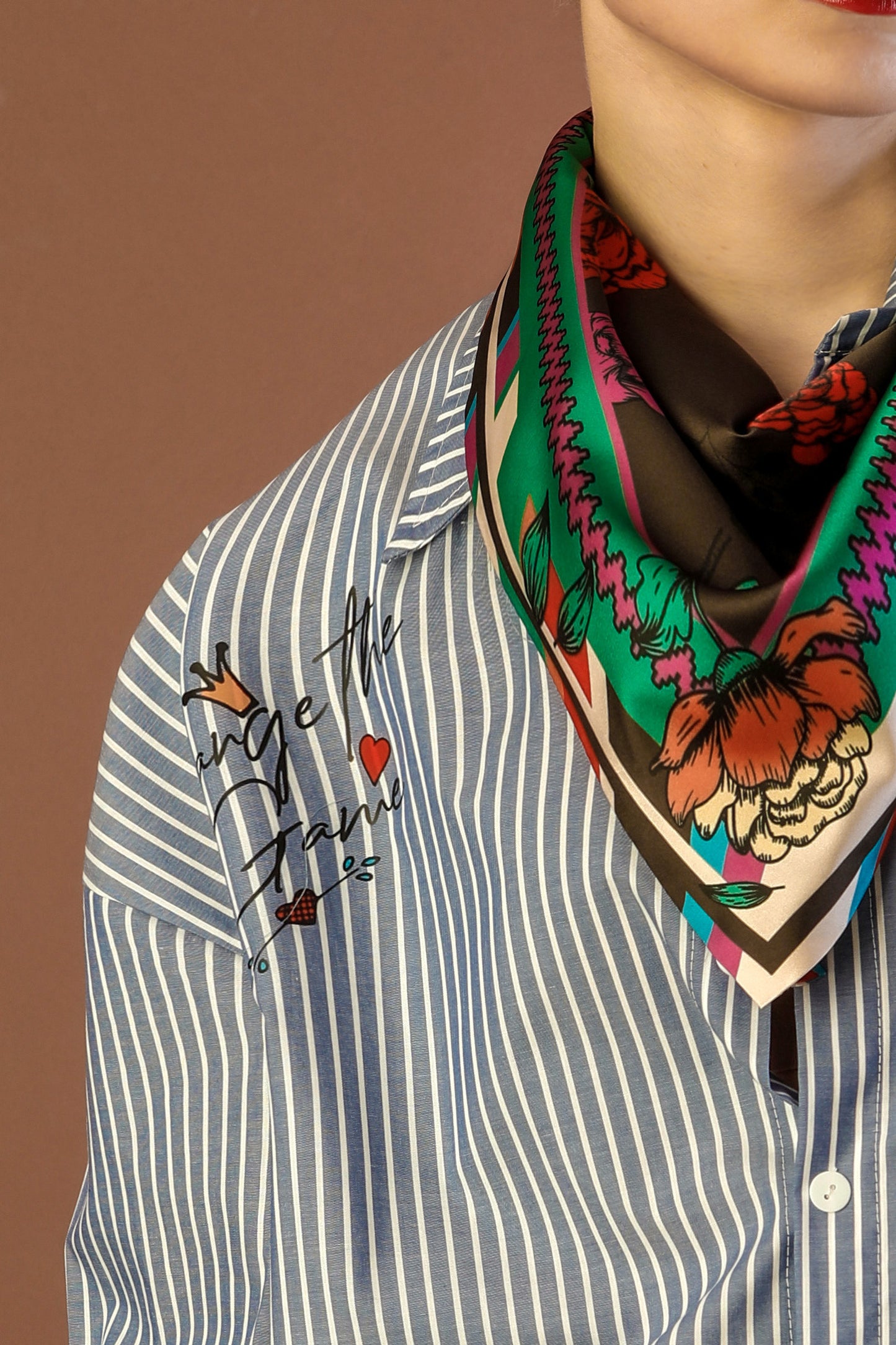 Brenda Shirt - Blue stripes