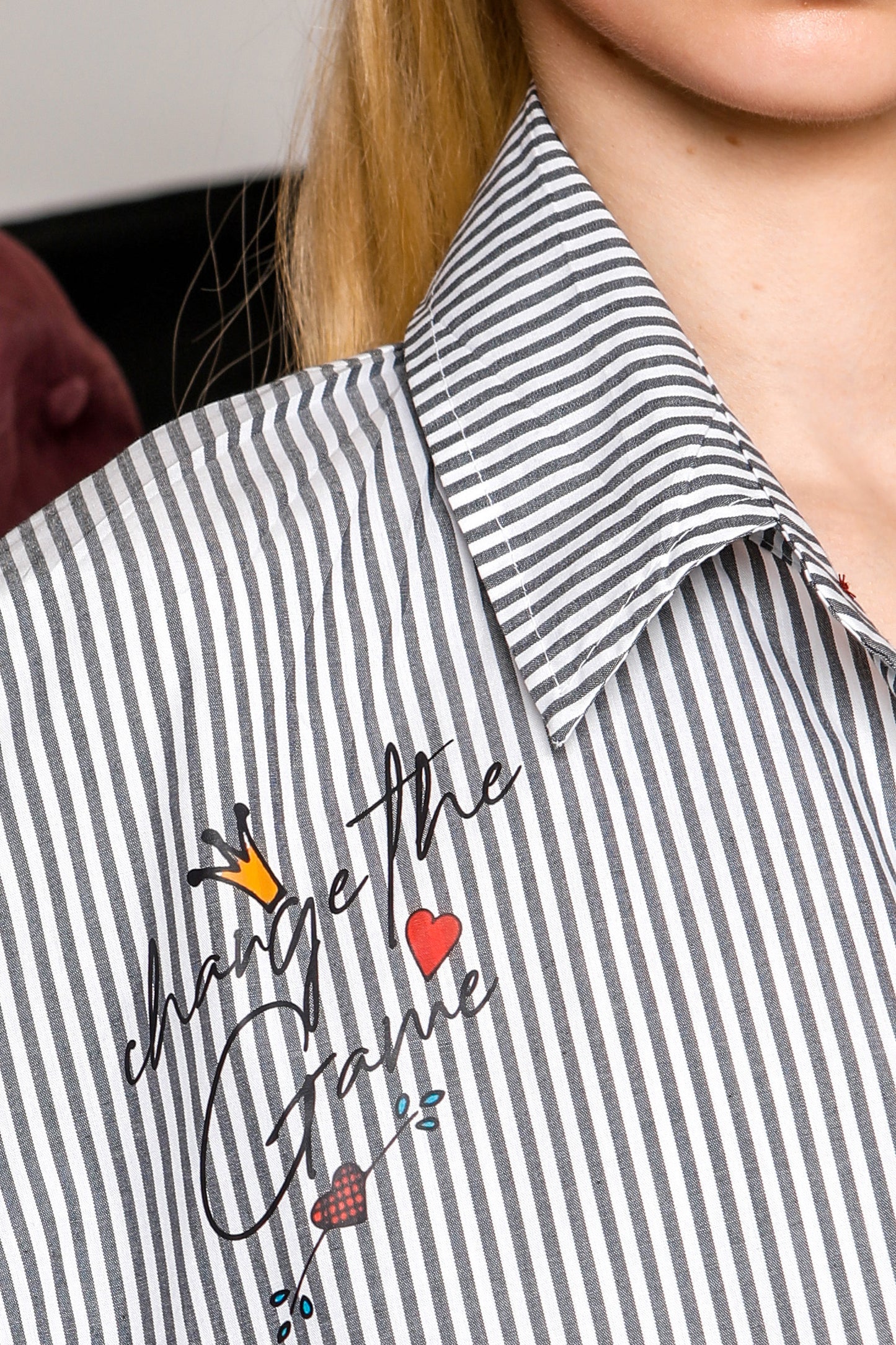 Brenda Shirt - Grey stripes