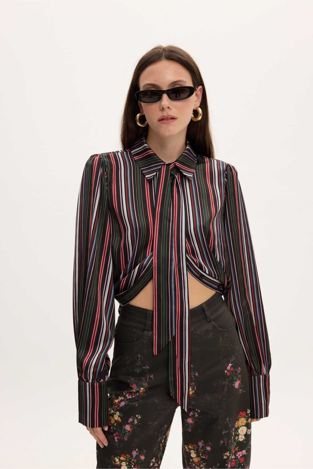 ELIZA SATIN STRIPPED