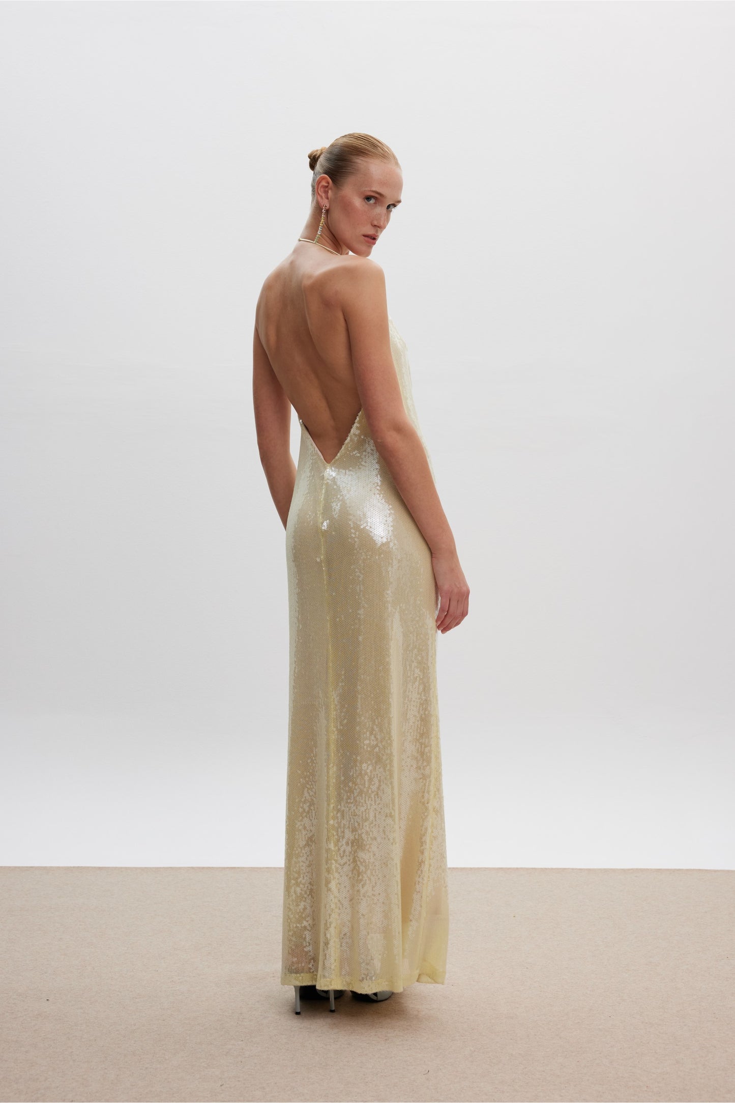 Irina Sequin Maxi Dress Butter Yellow
