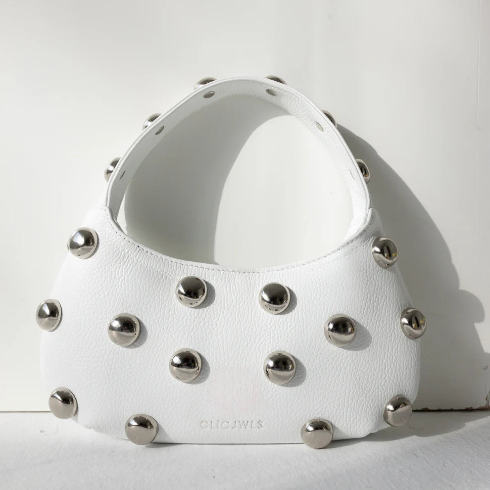 CANDY MINI (white dolaro genuine leather with studs)
