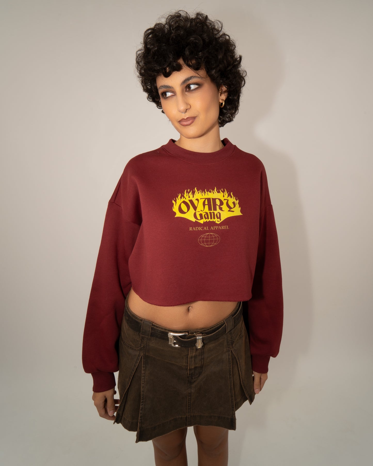 OG Radical Apparel - Bordeaux Crop Hoodie