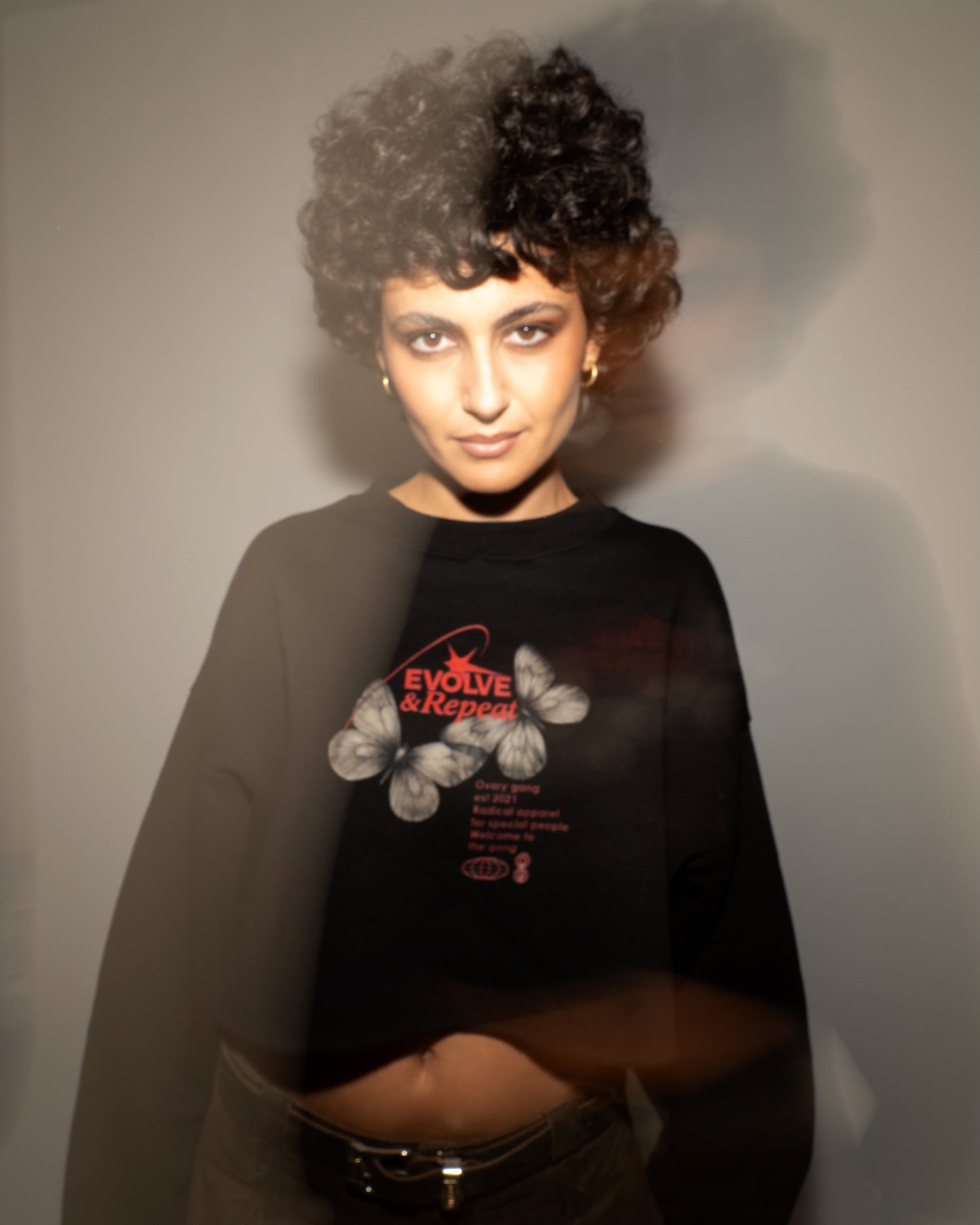 Evolve & Repeat - Black Crop Hoodie