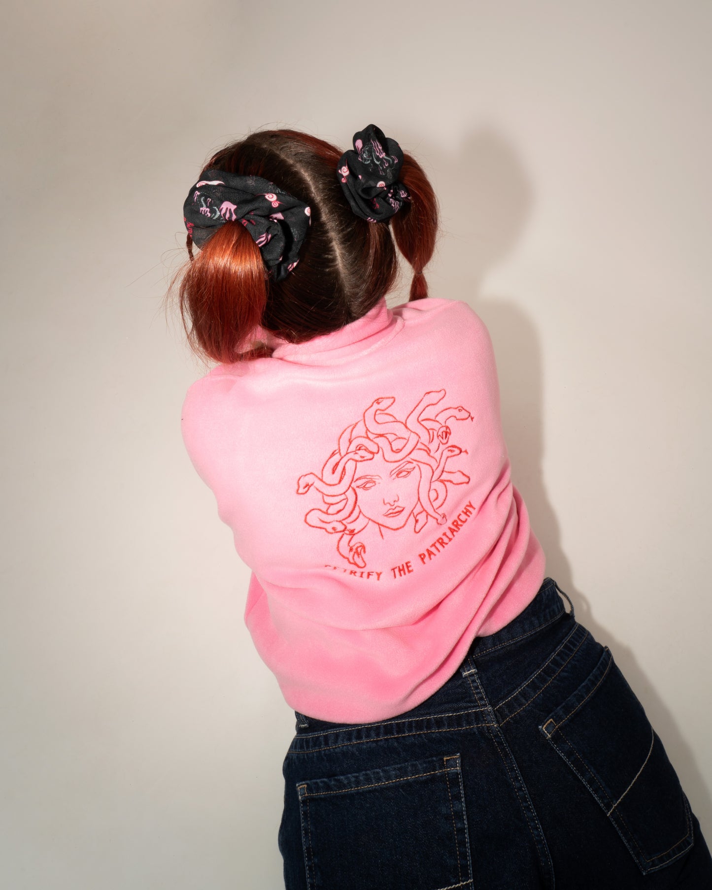 Petrify The Patriarchy - Pink Fleece Half-Zipped