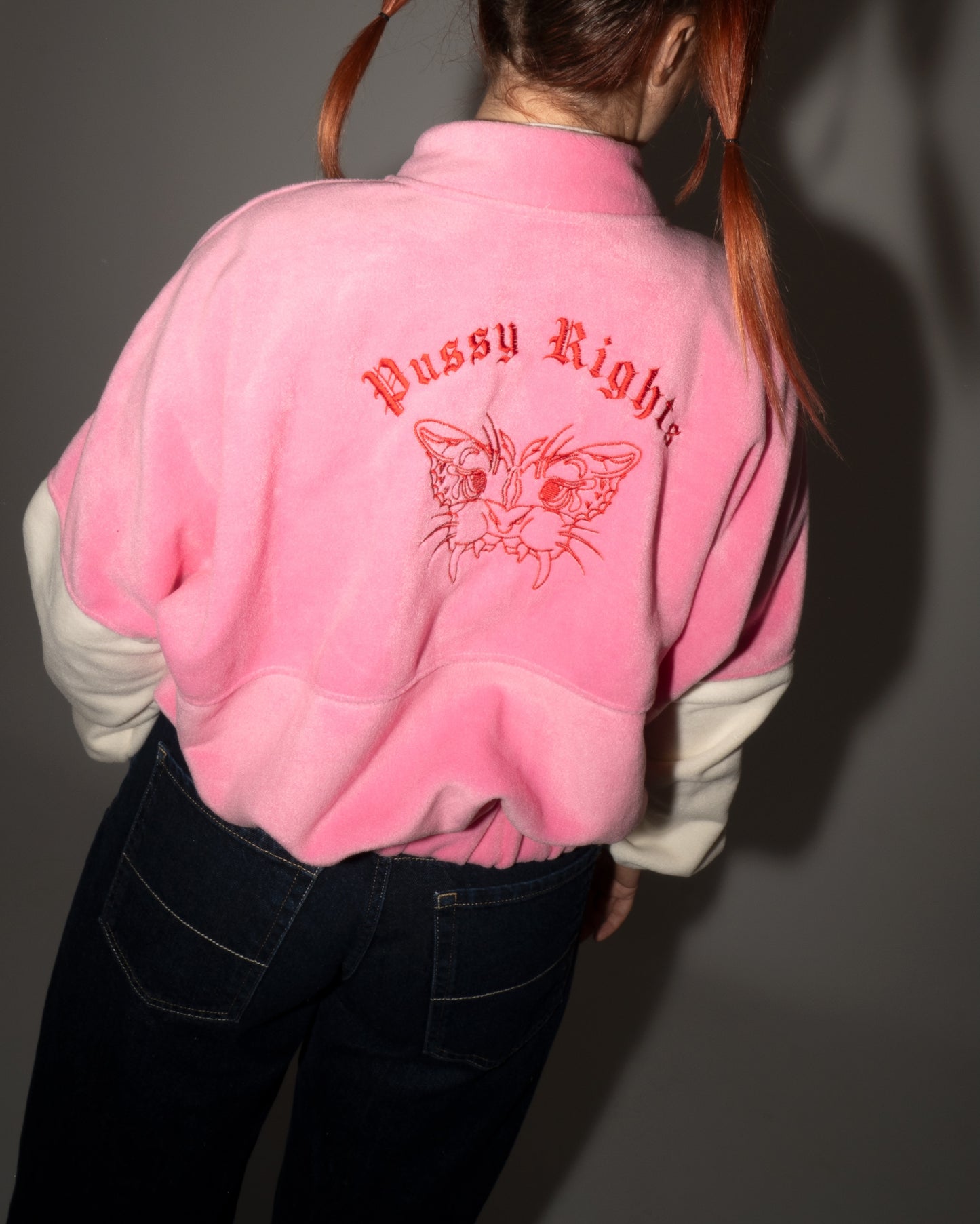 Pussy Rights - Pink/OffWhite Fleece Jacket