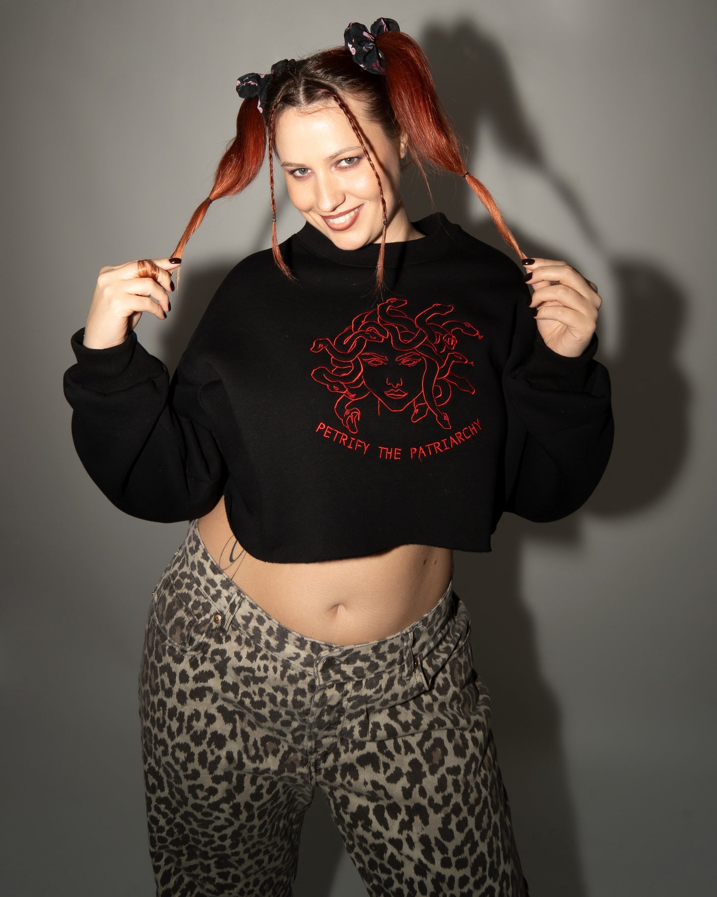 Petrify The Patriarchy - Black Crop Hoodie