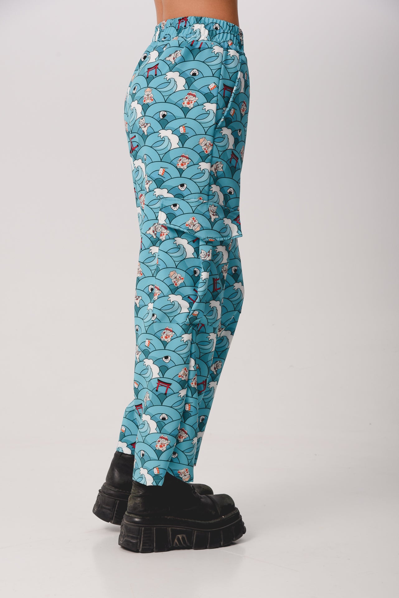 Maneki Neko - Print Cargo pants