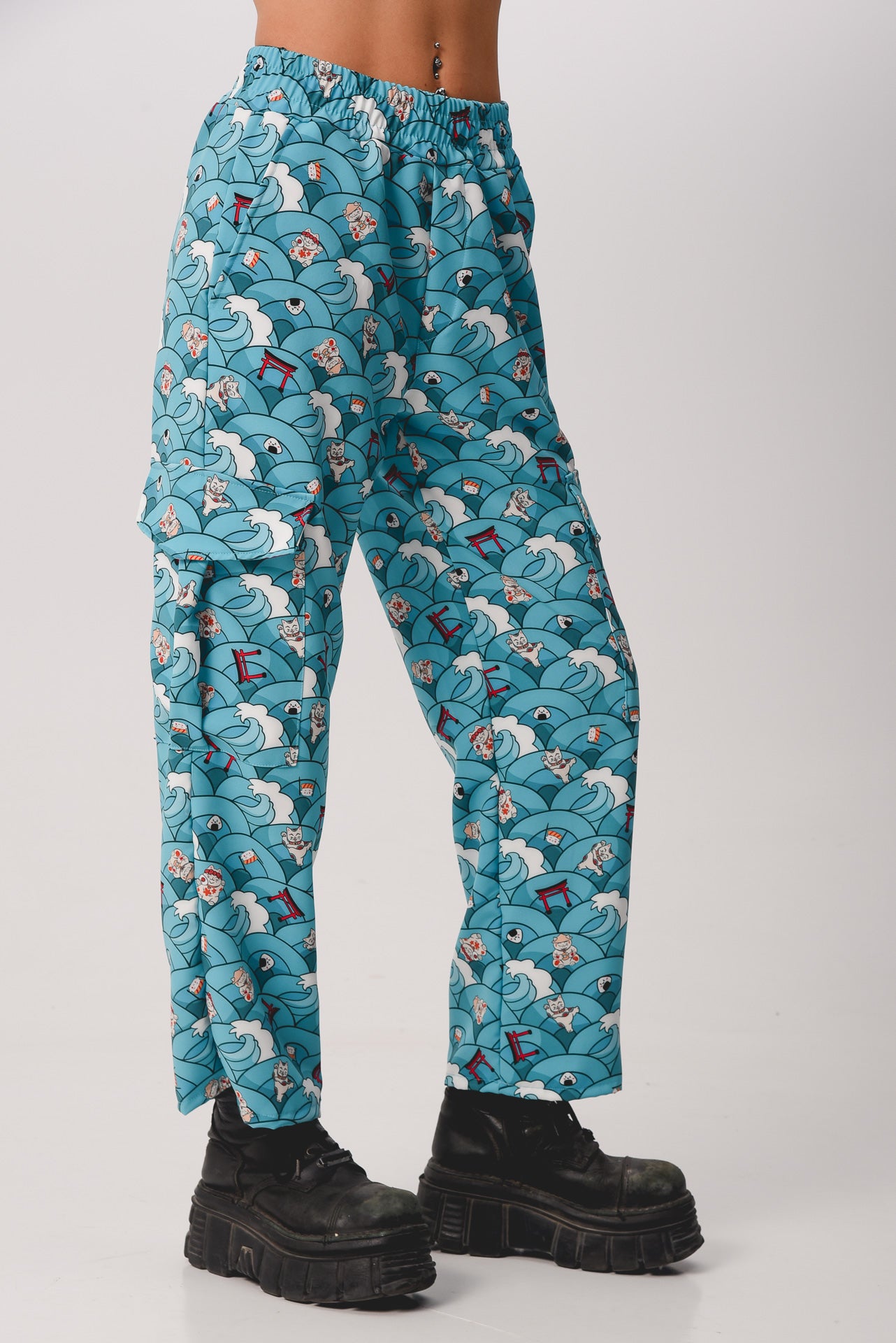 Maneki Neko - Print Cargo pants