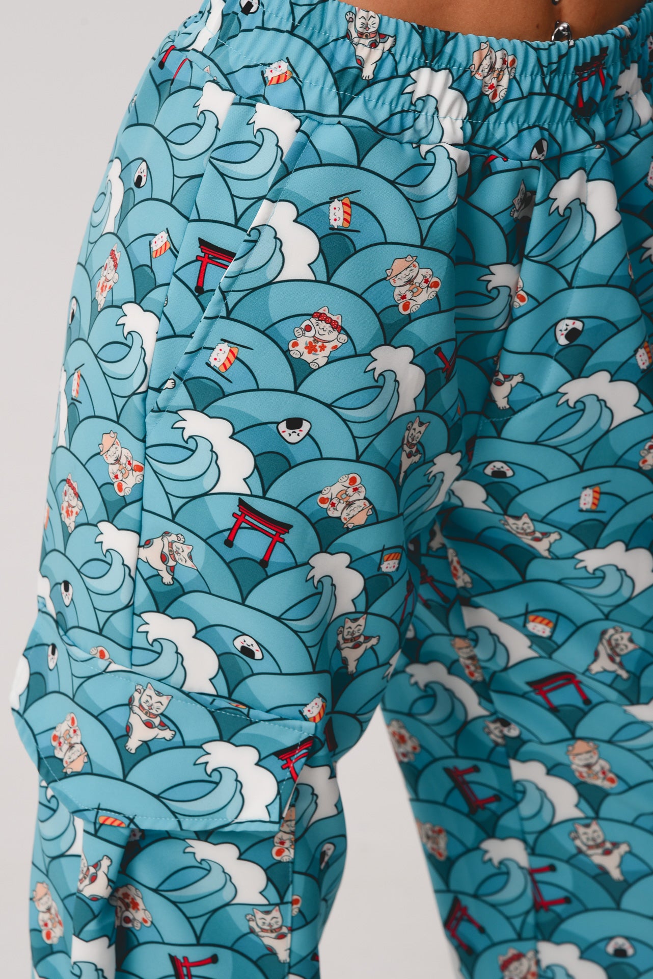 Maneki Neko - Print Cargo pants
