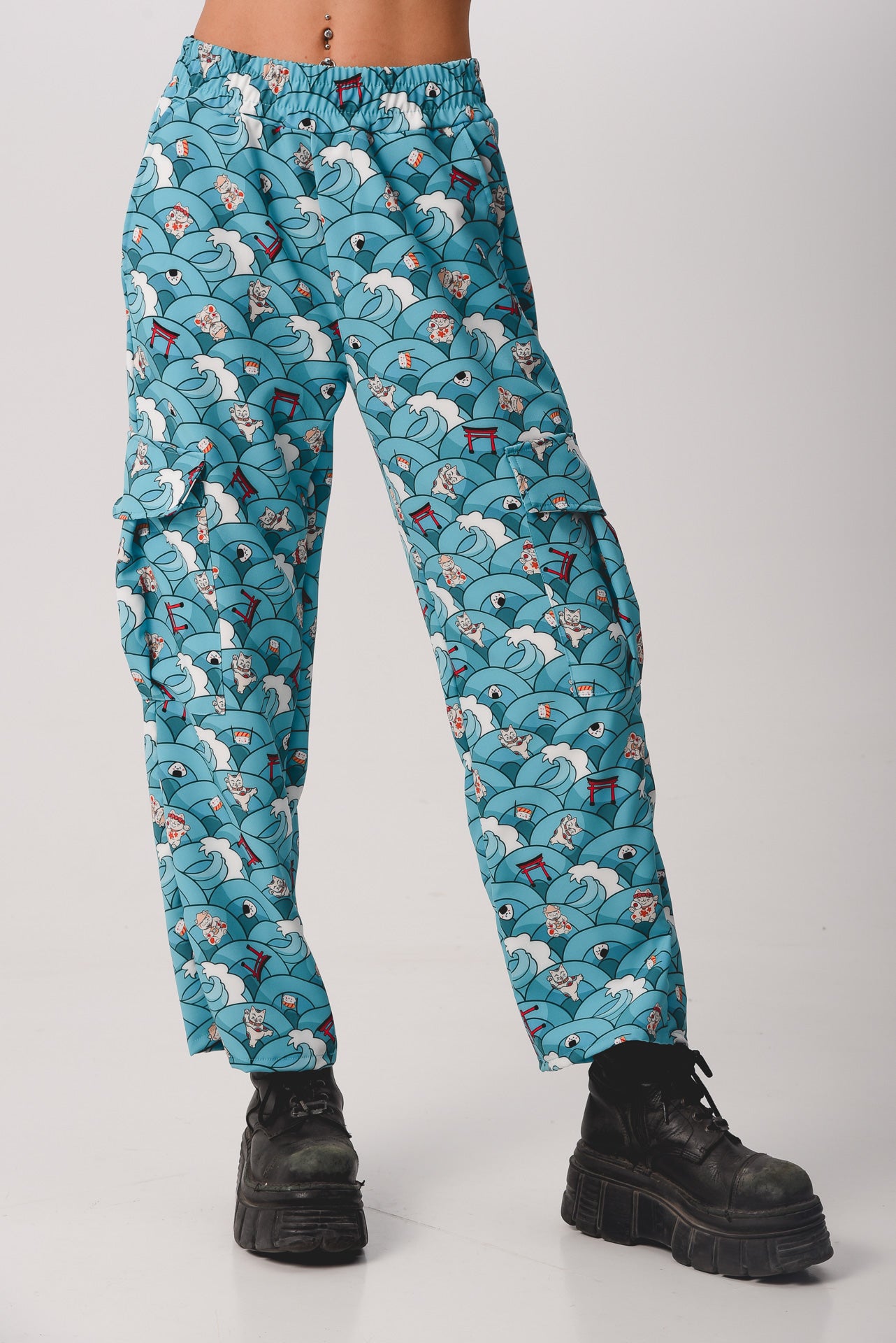 Maneki Neko - Print Cargo pants