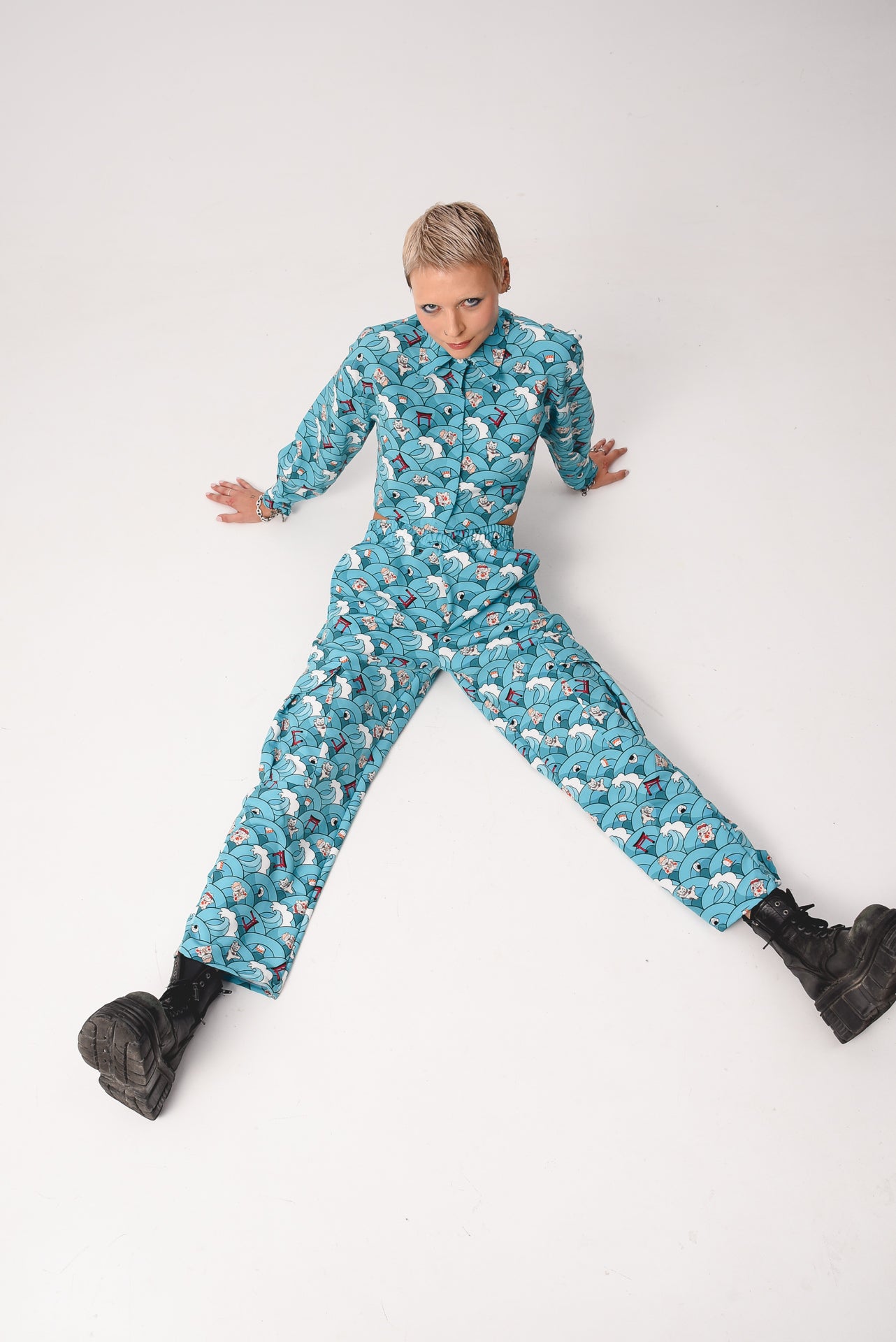 Maneki Neko - Print Cargo pants