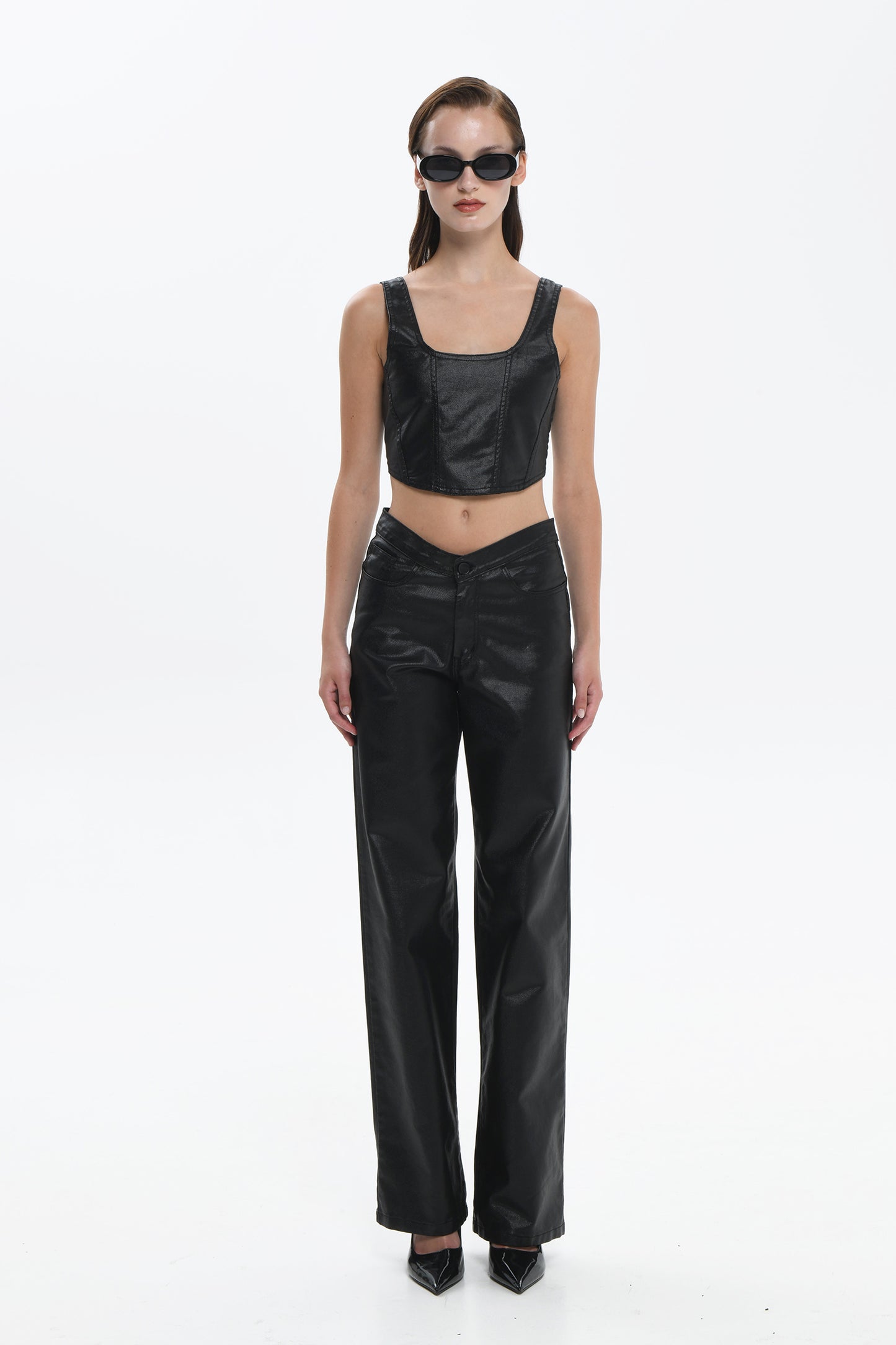 IFIGENIA FOIL BLACK DENIM PANTS