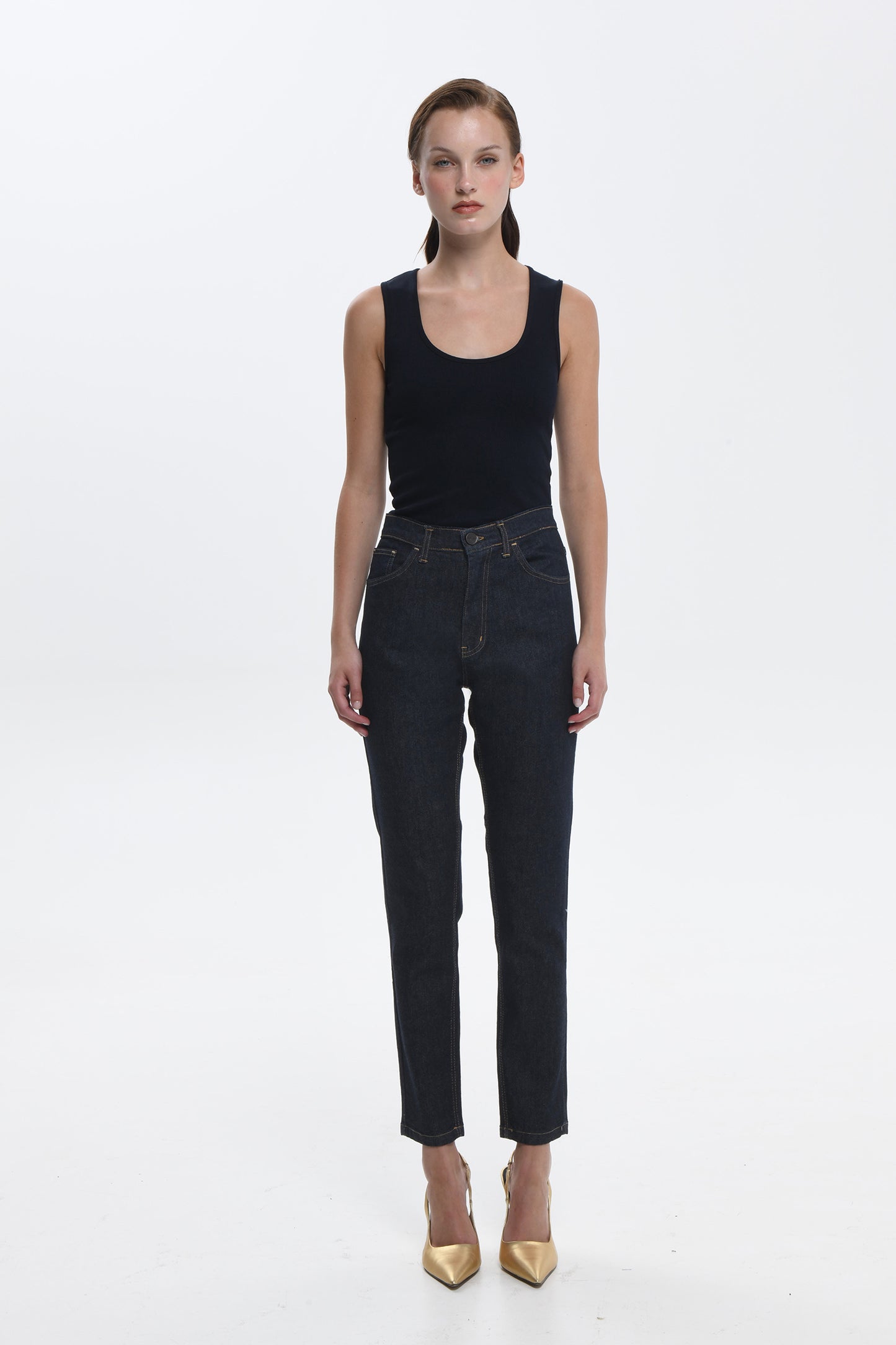Rina Elastic Denim - Dark Blue
