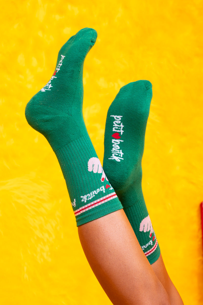 Green Love Hand Socks Γυναικείες Κάλτσες Petit Boutik