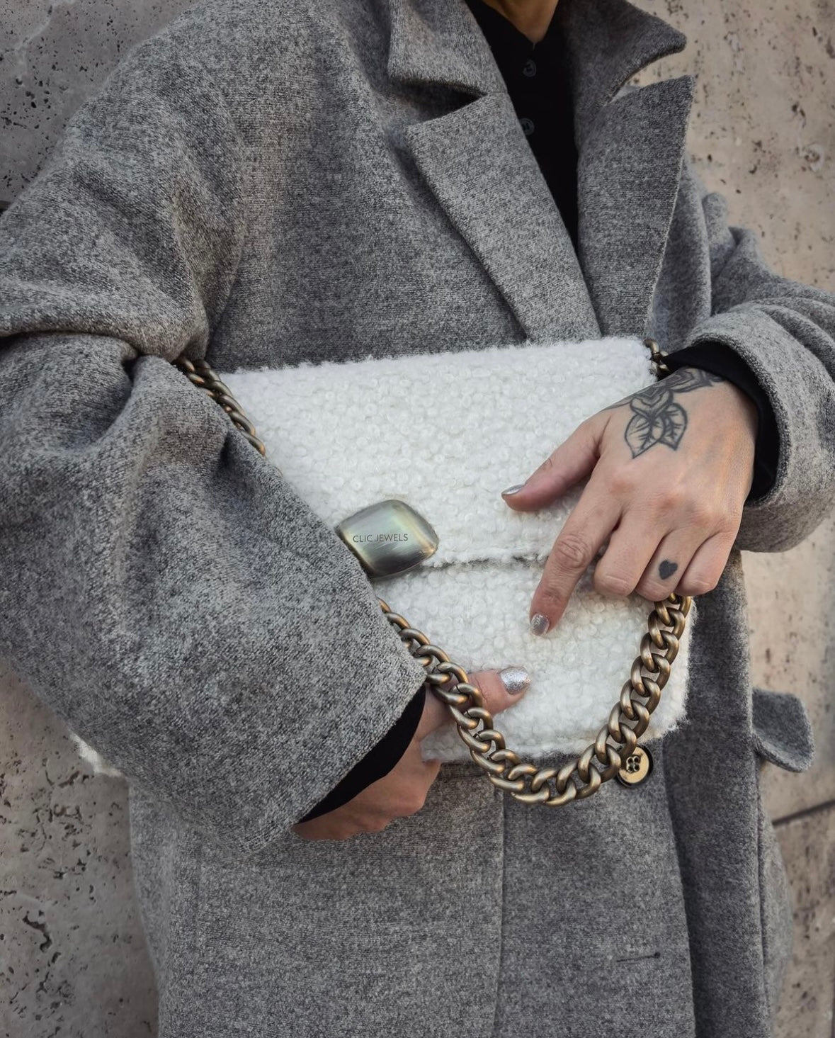 Ciara Large Teddy Bag - Beige
