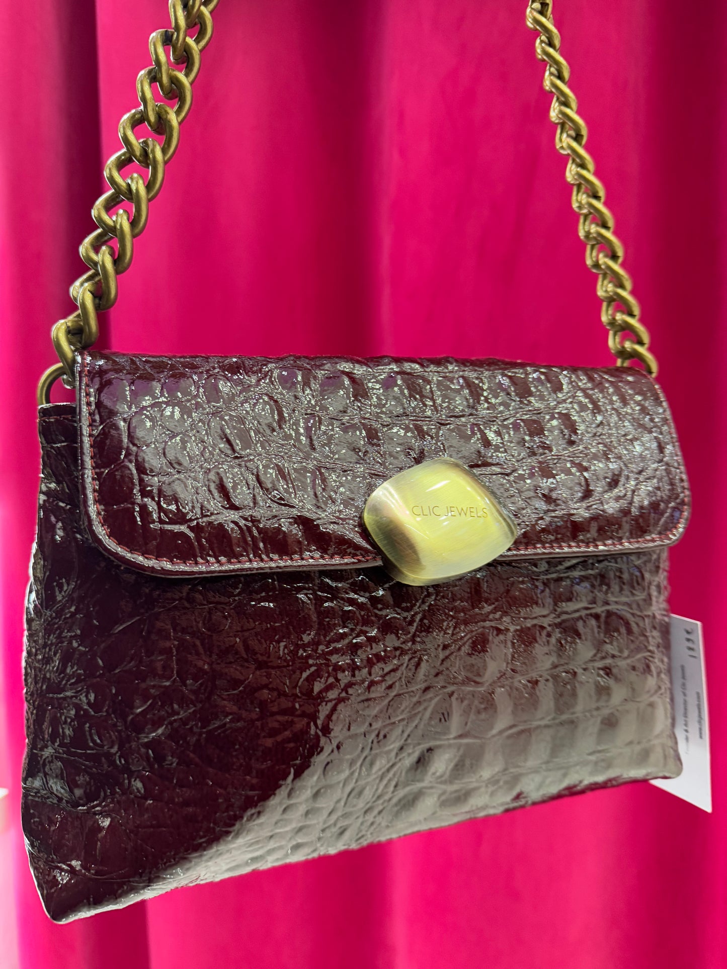DONNA MEDIUM (Bordeaux croco genuine leather)