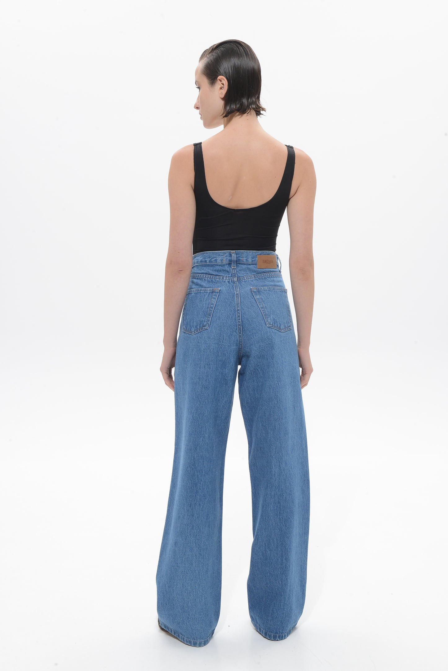 Cindy Mid Blue Wide Leg Pants