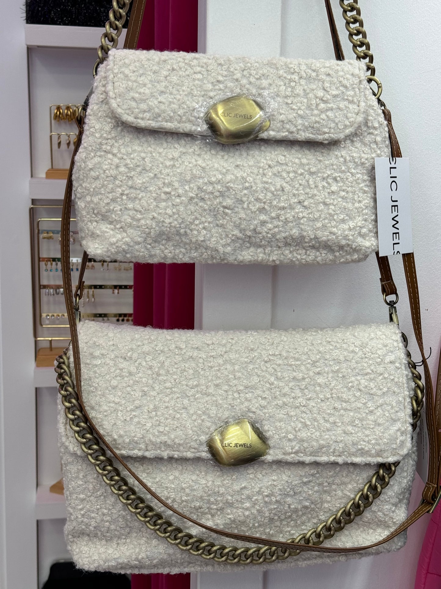 Ciara Large Teddy Bag - Beige