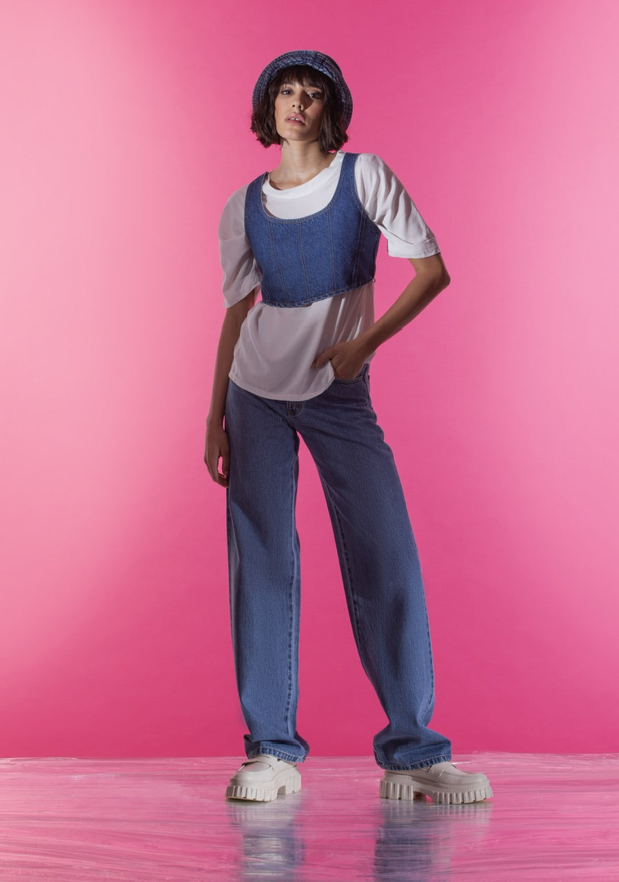 Luissa Denim Top (mid blue)