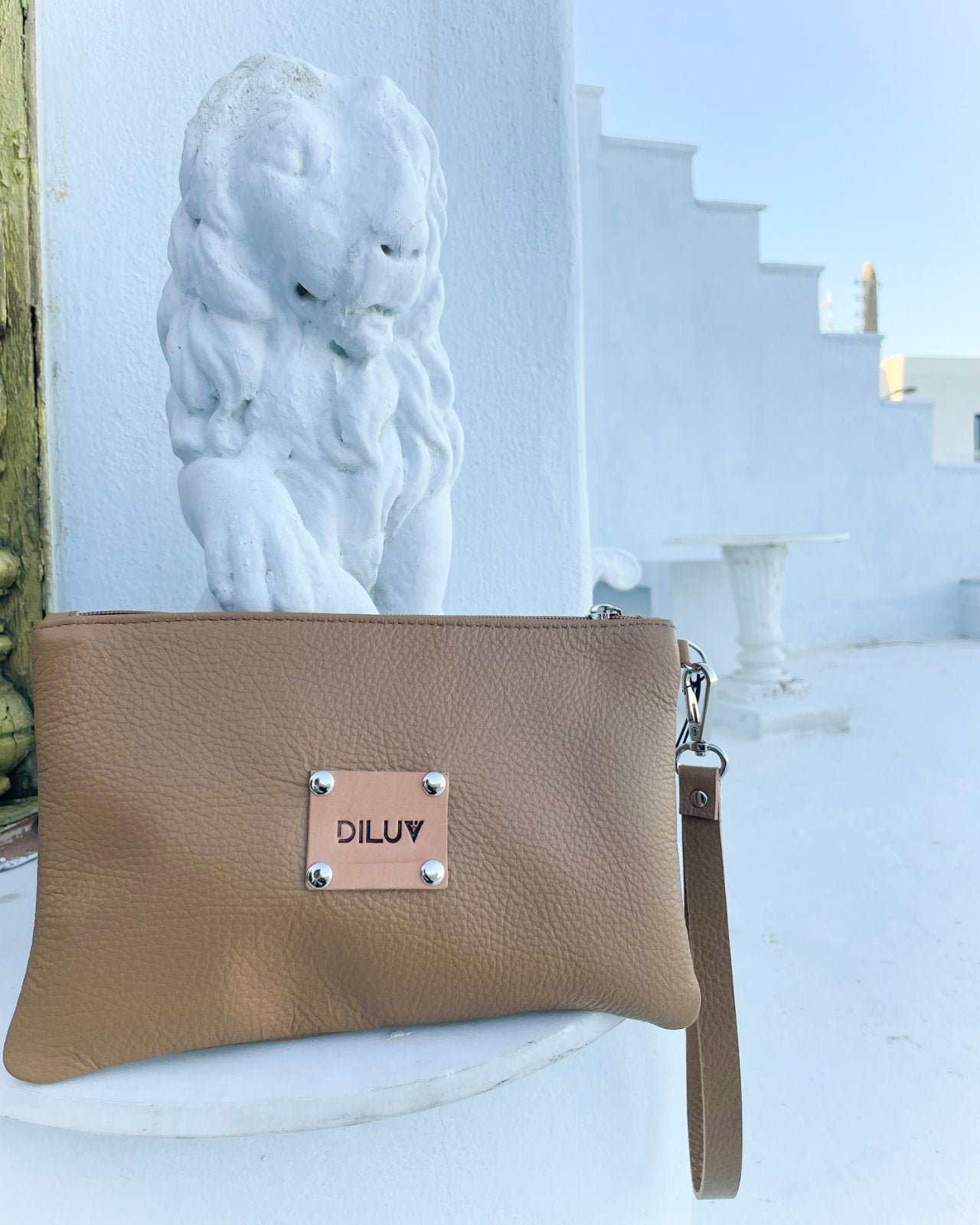 Beige Leather Handbag